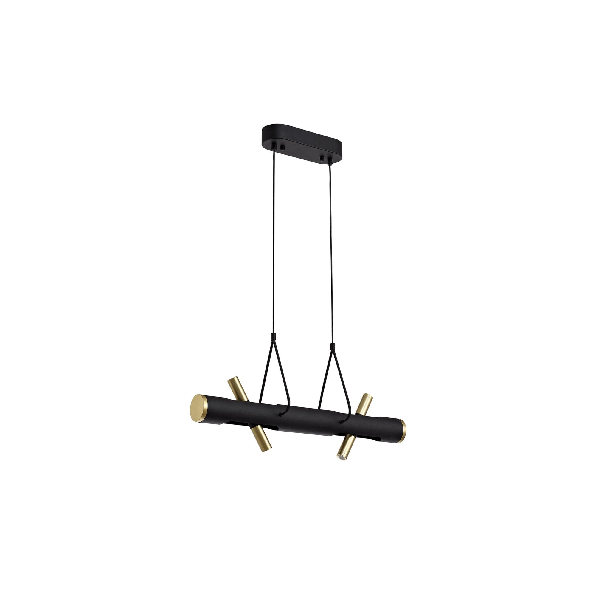 Fabula Riverside 4 Light LED Linear Pendant - Sand Black & Gold