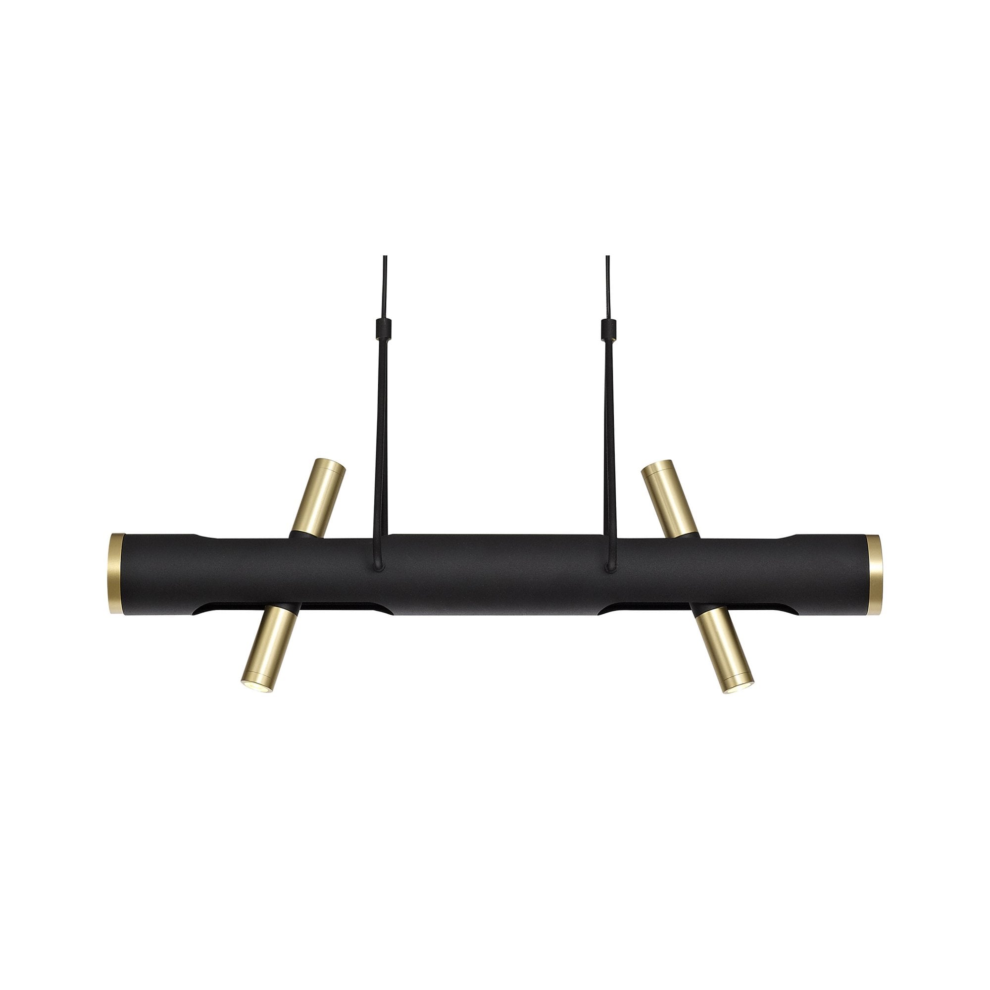 Fabula Riverside 4 Light LED Linear Pendant - Sand Black & Gold