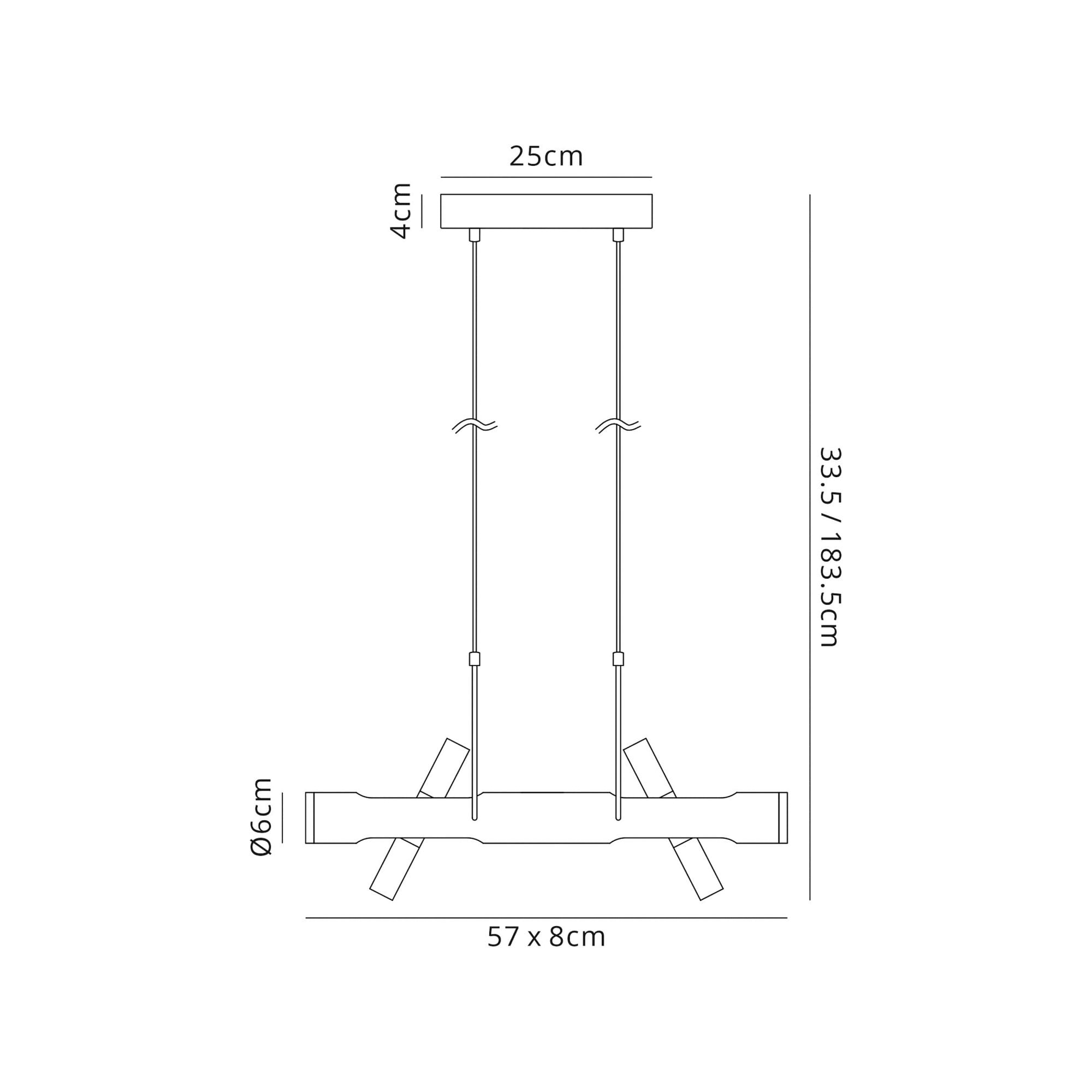 Fabula Riverside 4 Light LED Linear Pendant - Sand Black & Gold