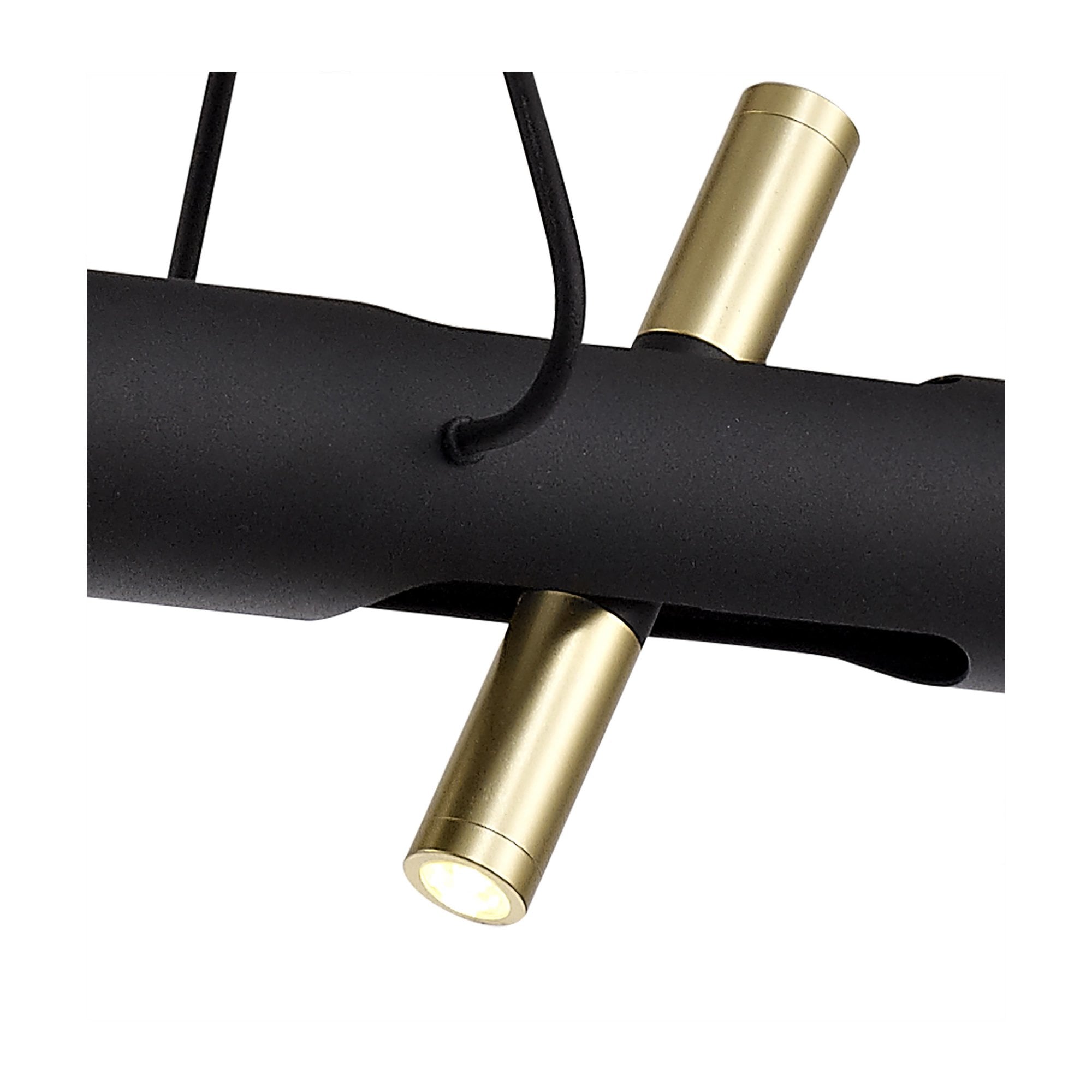 Fabula Riverside 4 Light LED Linear Pendant - Sand Black & Gold