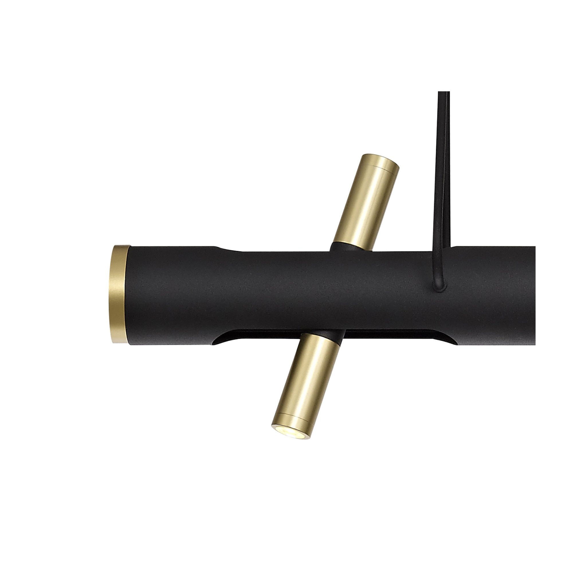 Fabula Riverside 4 Light LED Linear Pendant - Sand Black & Gold