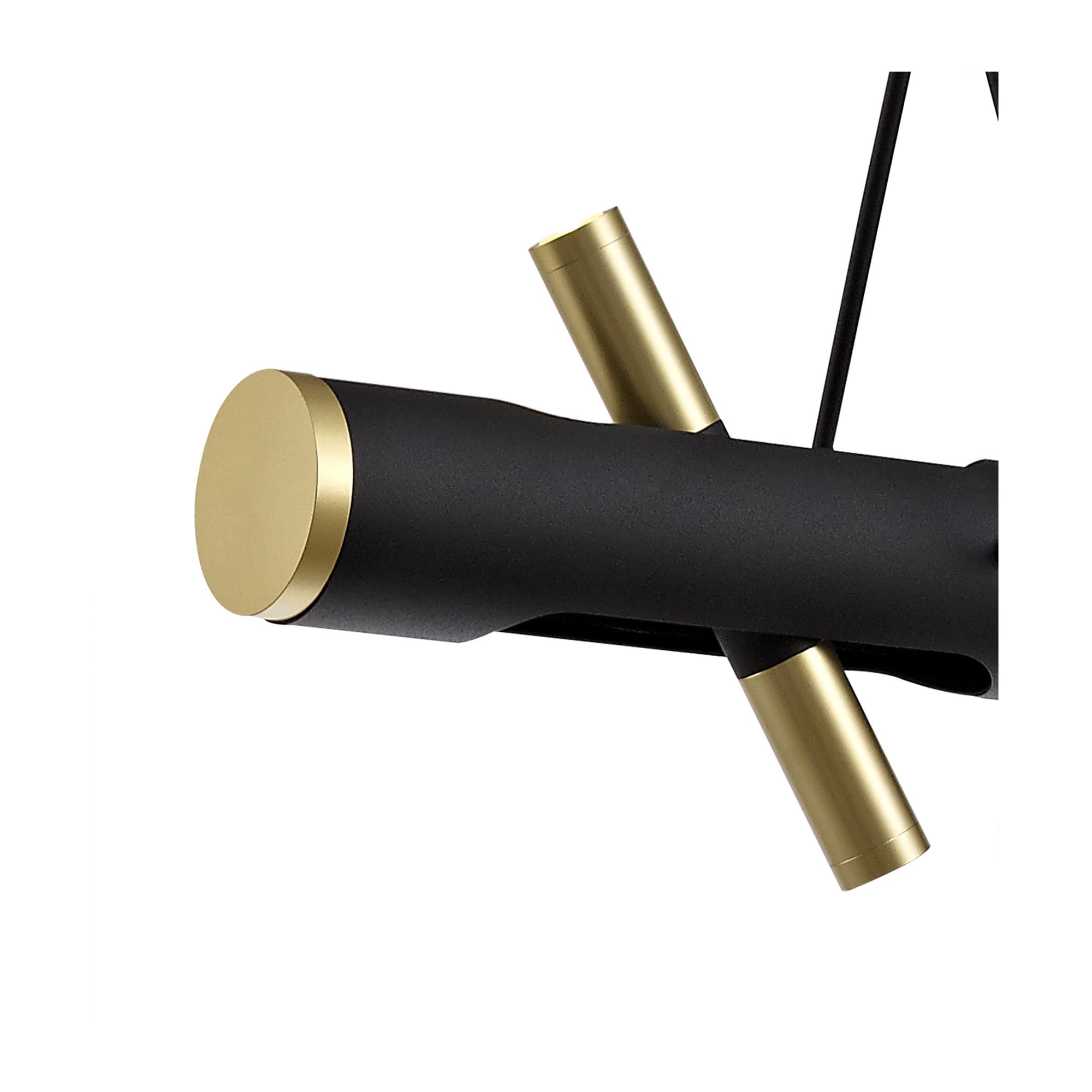 Fabula Riverside 4 Light LED Linear Pendant - Sand Black & Gold
