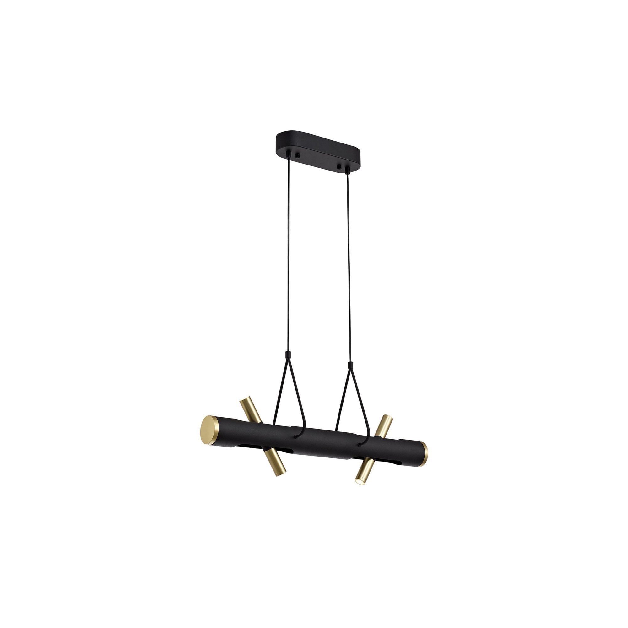 Fabula Riverside 4 Light LED Linear Pendant - Sand Black & Gold