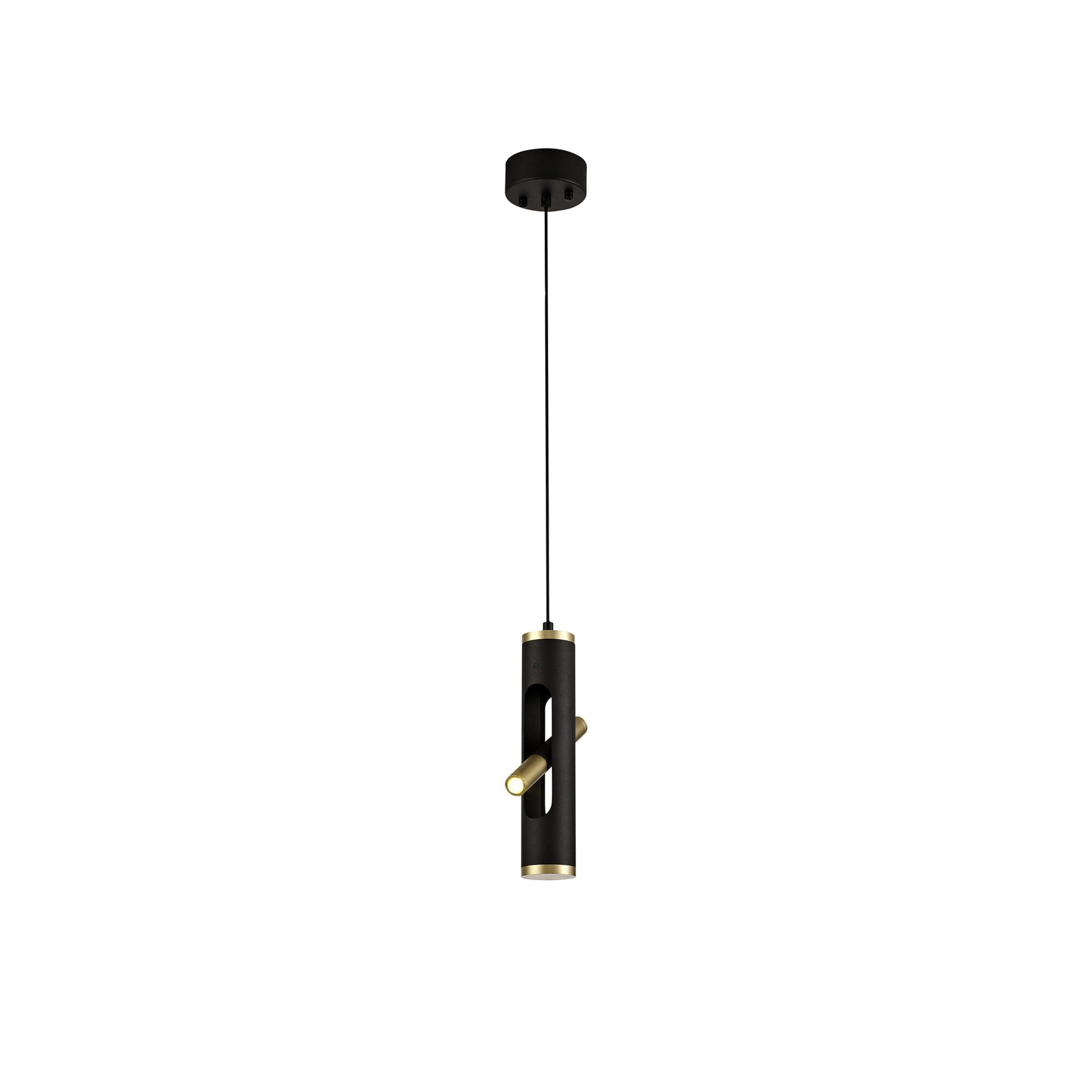 Fabula Riverside 2 Light LED Pendant - Sand Black & Gold
