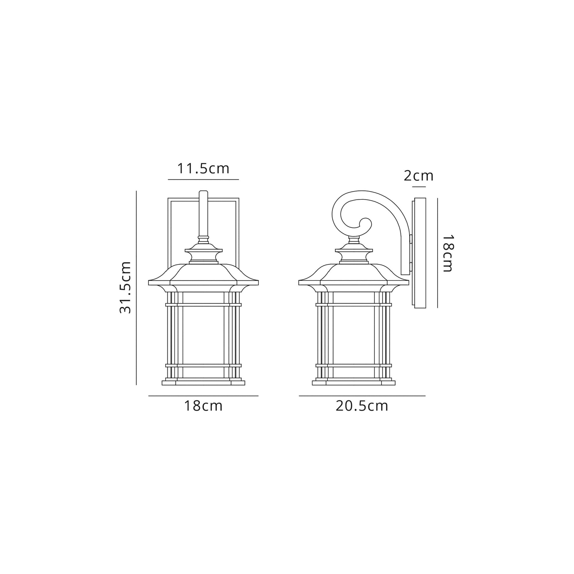 Fabula Highstone Small Single Wall Lamp - Brushed Black Gold & Seeded Glass - IP54