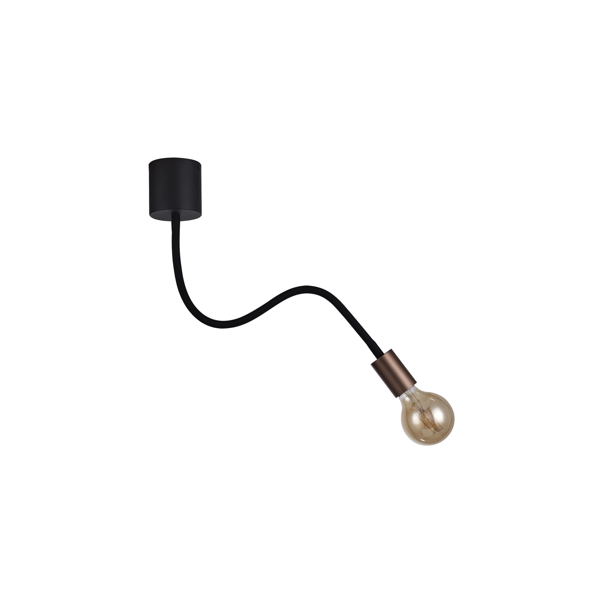 Fabula Hartwell Single Flexible Ceiling Light - Satin Black & Brushed Copper