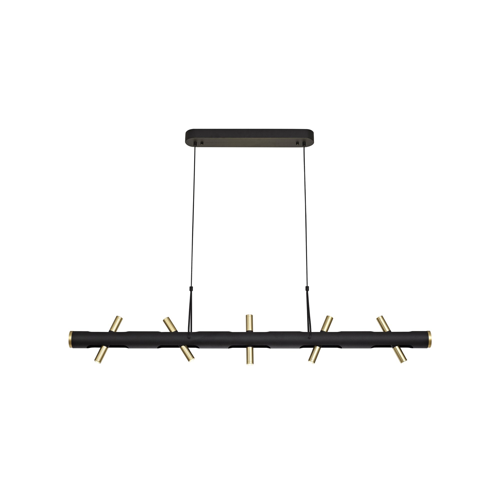 Fabula Riverside 10 Light LED Linear Pendant - Sand Black & Gold