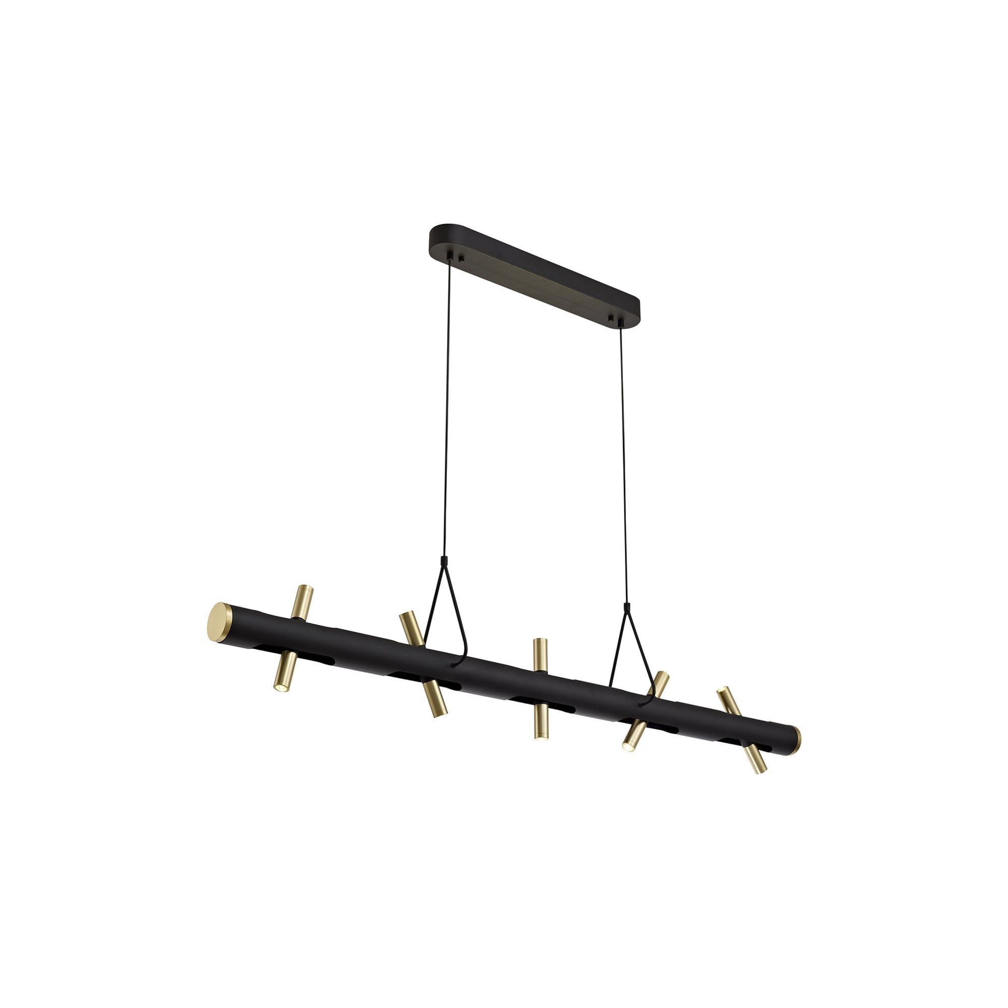 Fabula Riverside 10 Light LED Linear Pendant - Sand Black & Gold