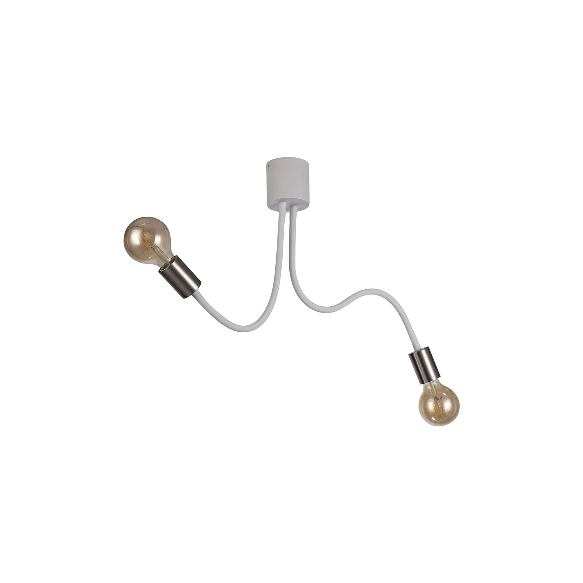 Fabula Hartwell 2 Light Flexible Ceiling Light - Satin White & Satin Nickel