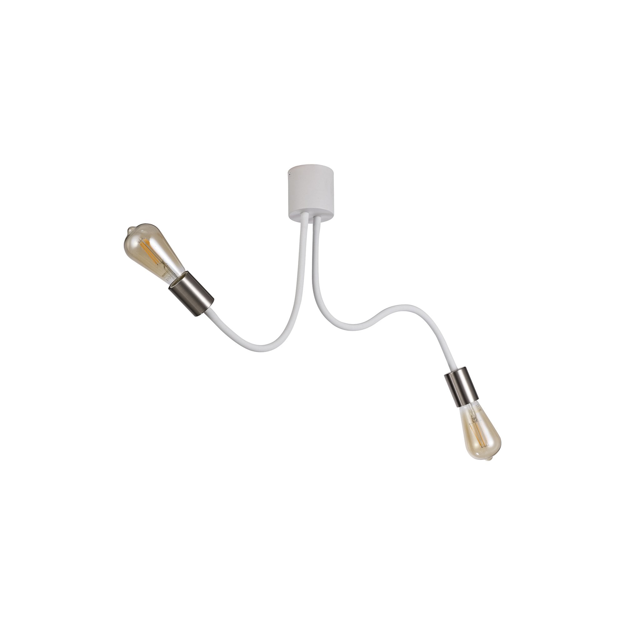 Fabula Hartwell 2 Light Flexible Ceiling Light - Satin White & Satin Nickel