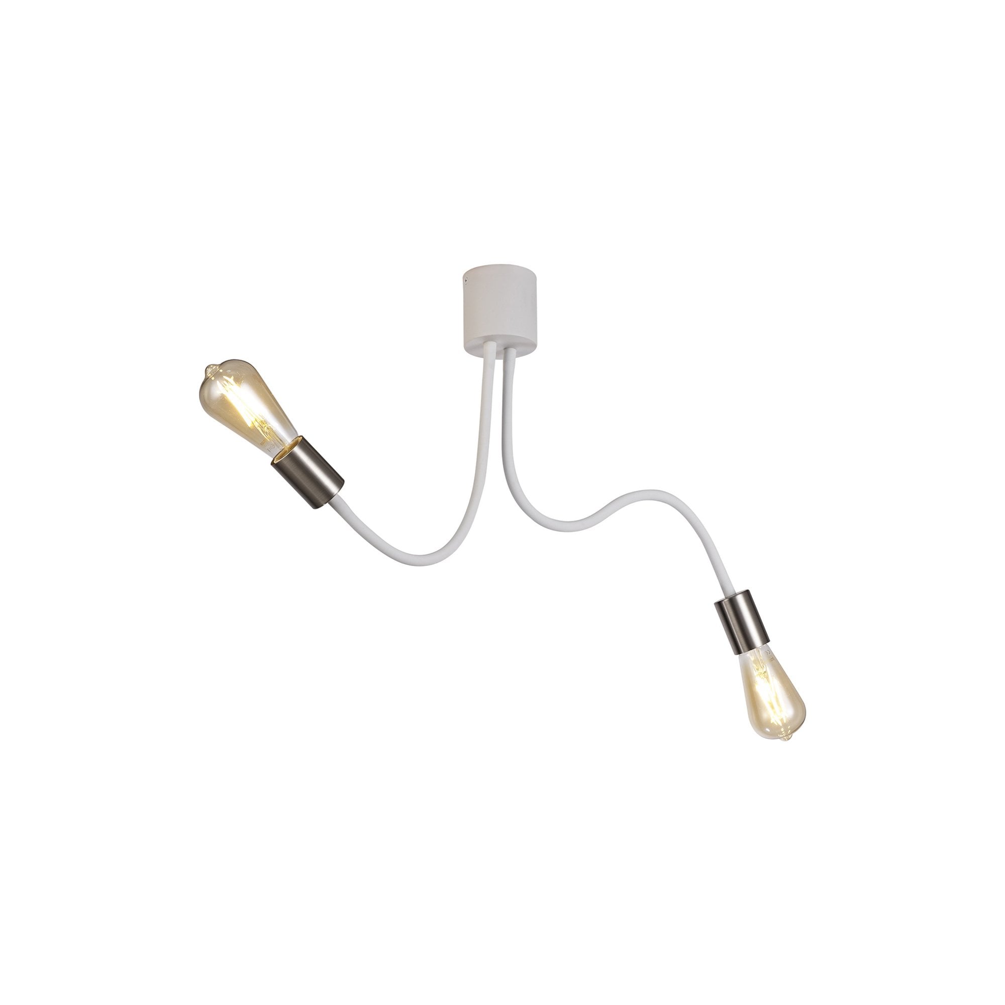 Fabula Hartwell 2 Light Flexible Ceiling Light - Satin White & Satin Nickel
