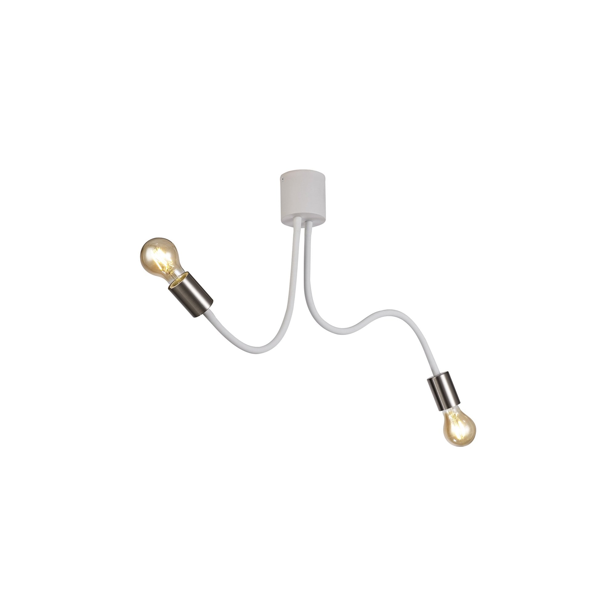 Fabula Hartwell 2 Light Flexible Ceiling Light - Satin White & Satin Nickel