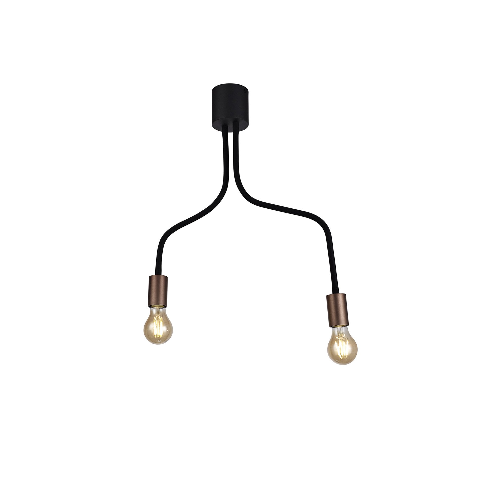 Fabula Hartwell 2 Light Flexible Ceiling Light - Satin Black & Brushed Copper