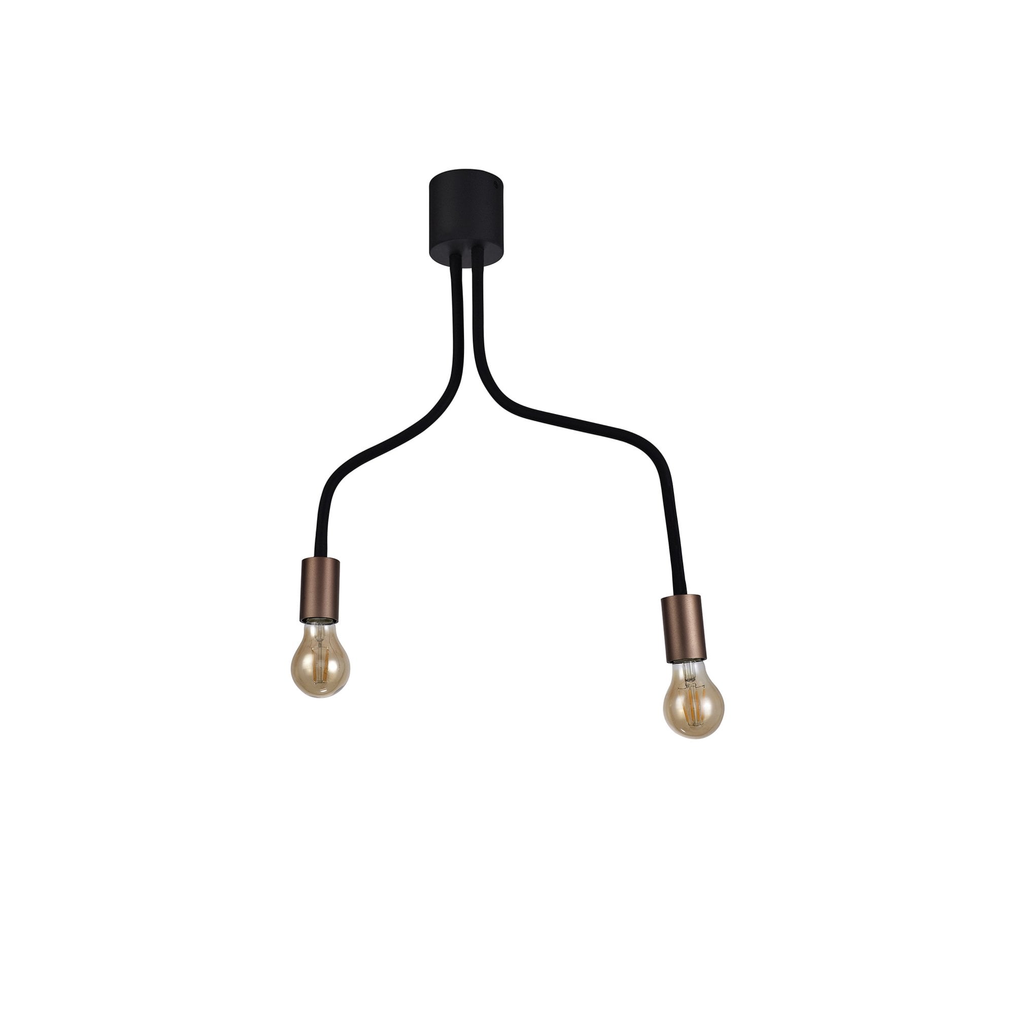 Fabula Hartwell 2 Light Flexible Ceiling Light - Satin Black & Brushed Copper
