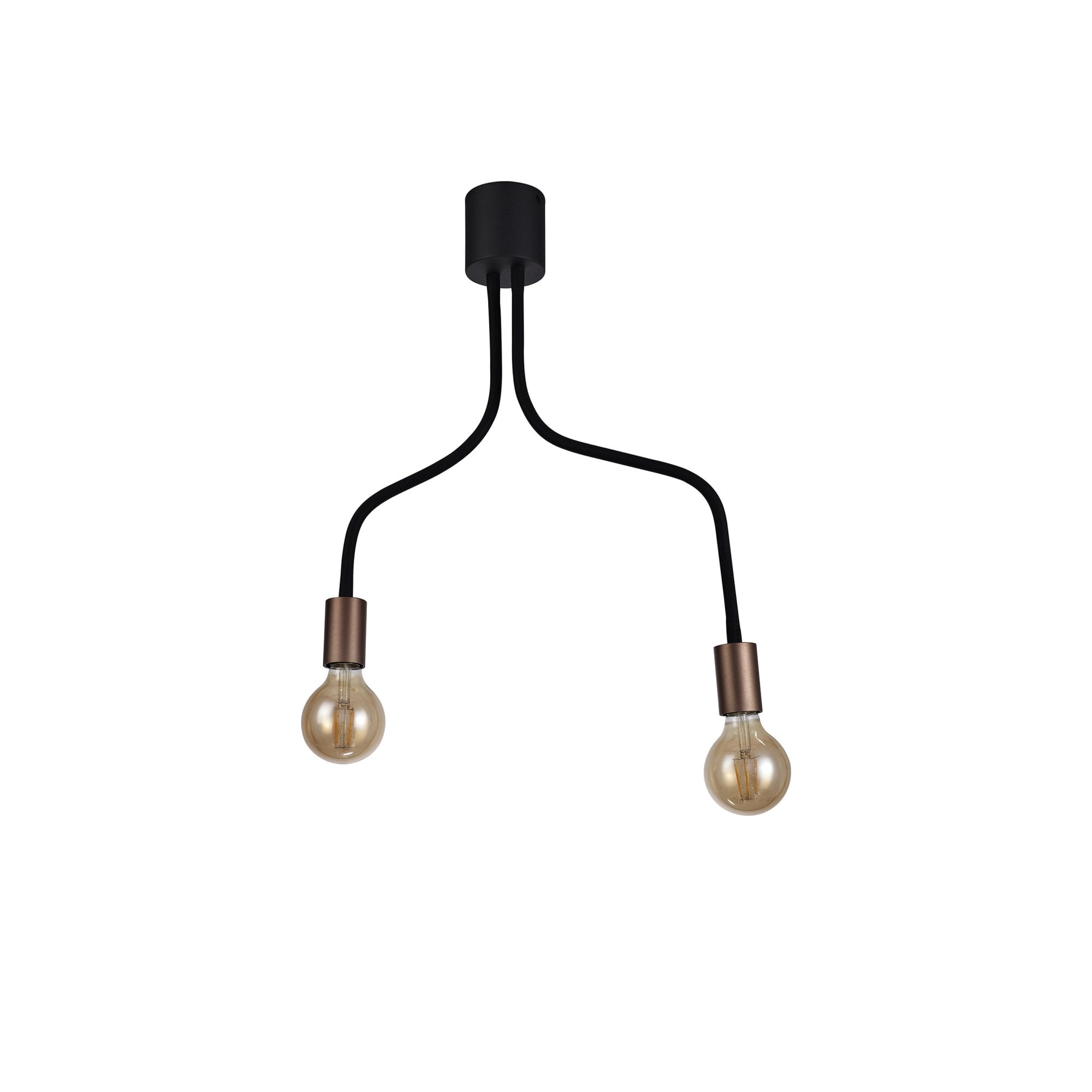 Fabula Hartwell 2 Light Flexible Ceiling Light - Satin Black & Brushed Copper