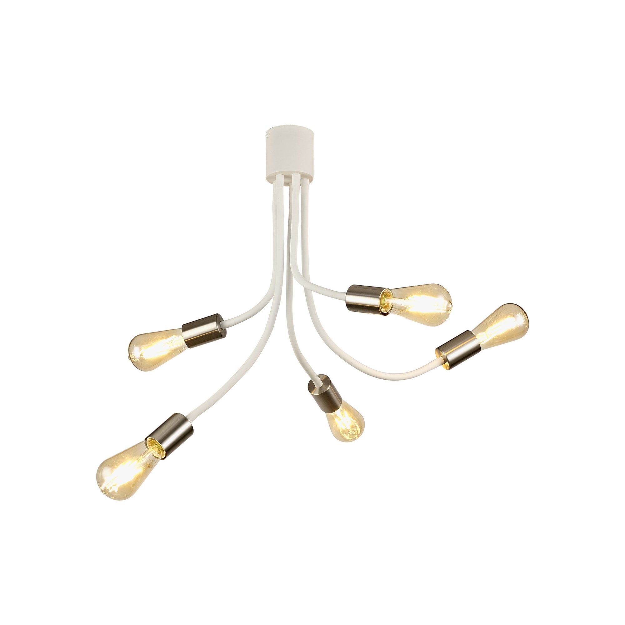 Fabula Hartwell 5 Light Flexible Ceiling Light - Satin White & Satin Nickel