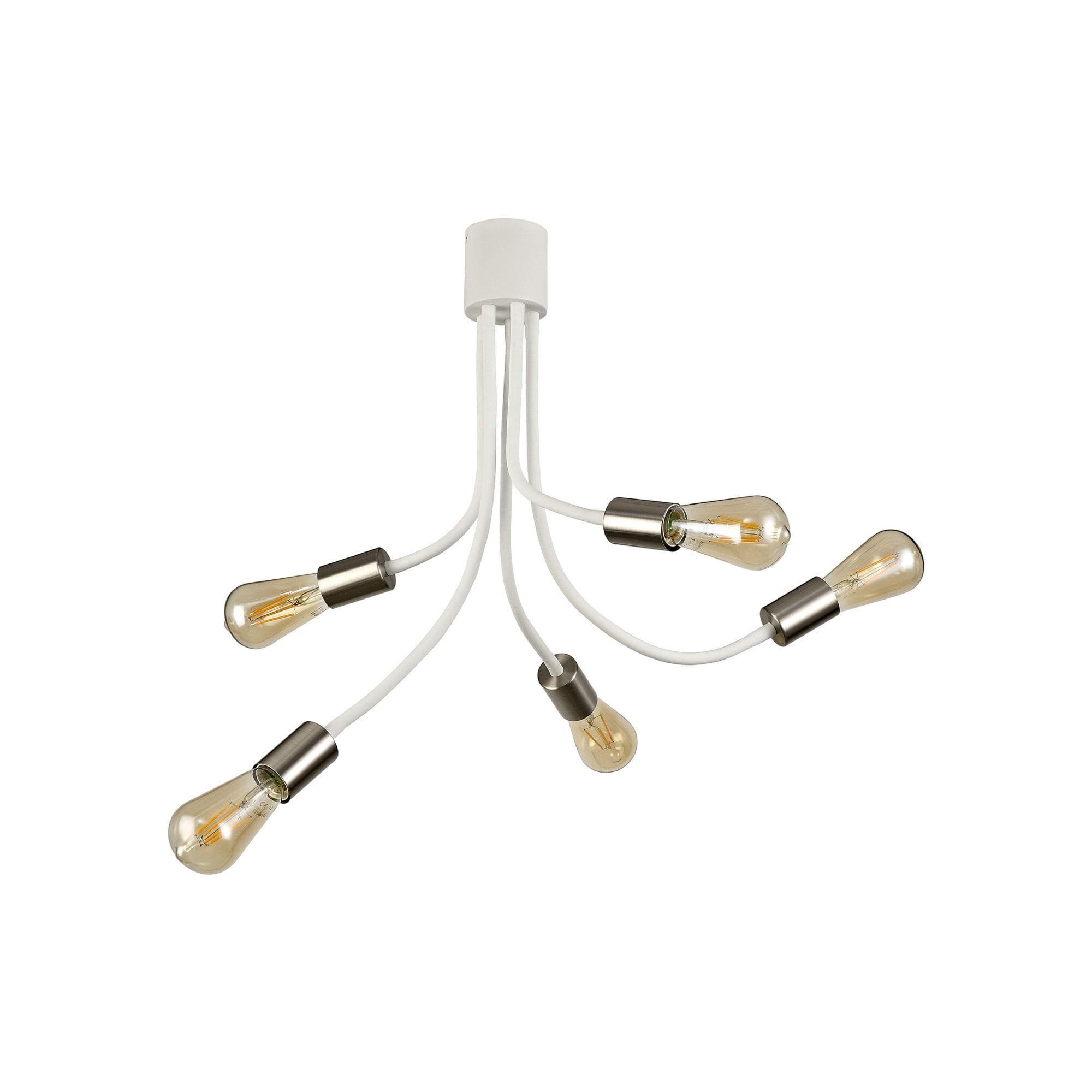 Fabula Hartwell 5 Light Flexible Ceiling Light - Satin White & Satin Nickel