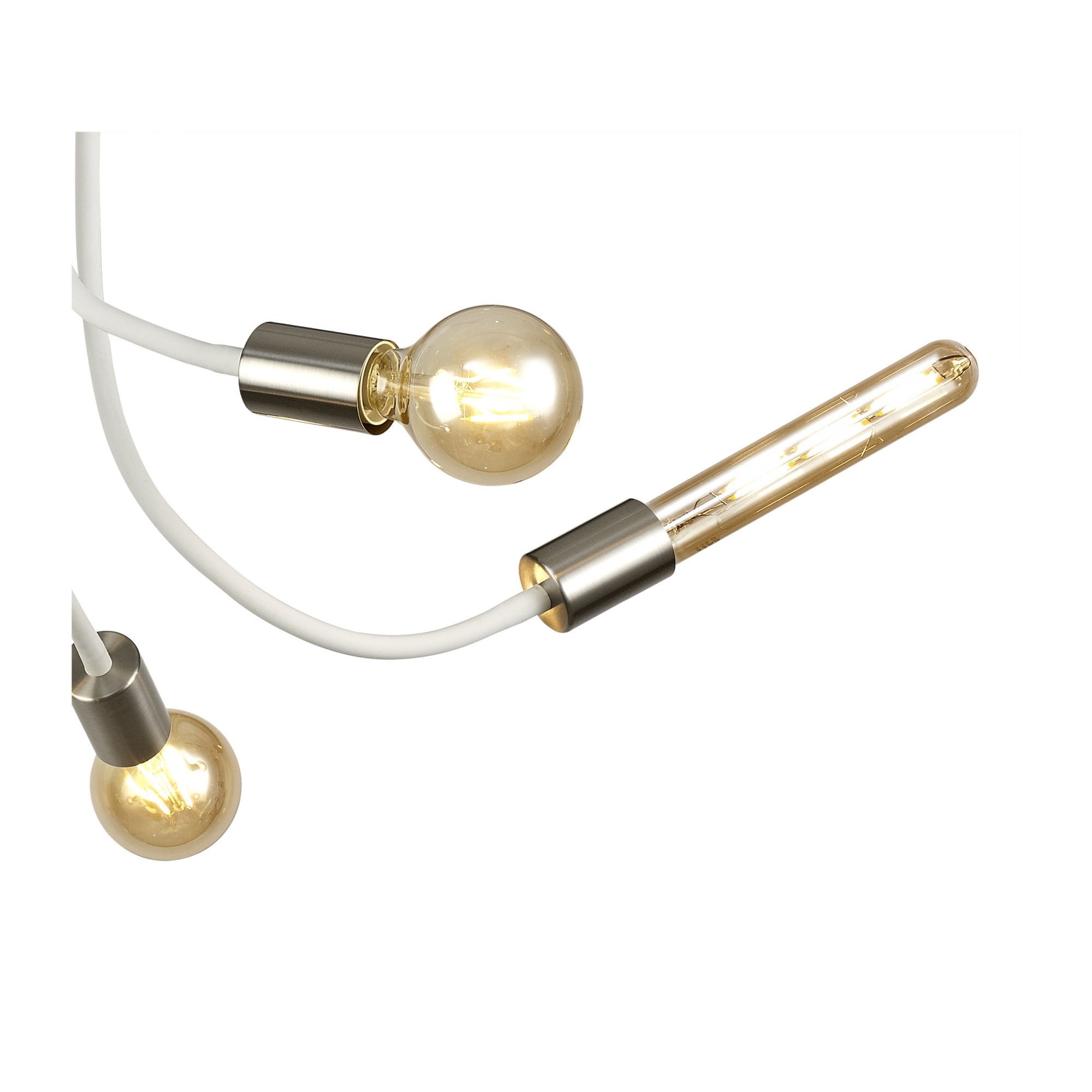 Fabula Hartwell 5 Light Flexible Ceiling Light - Satin White & Satin Nickel