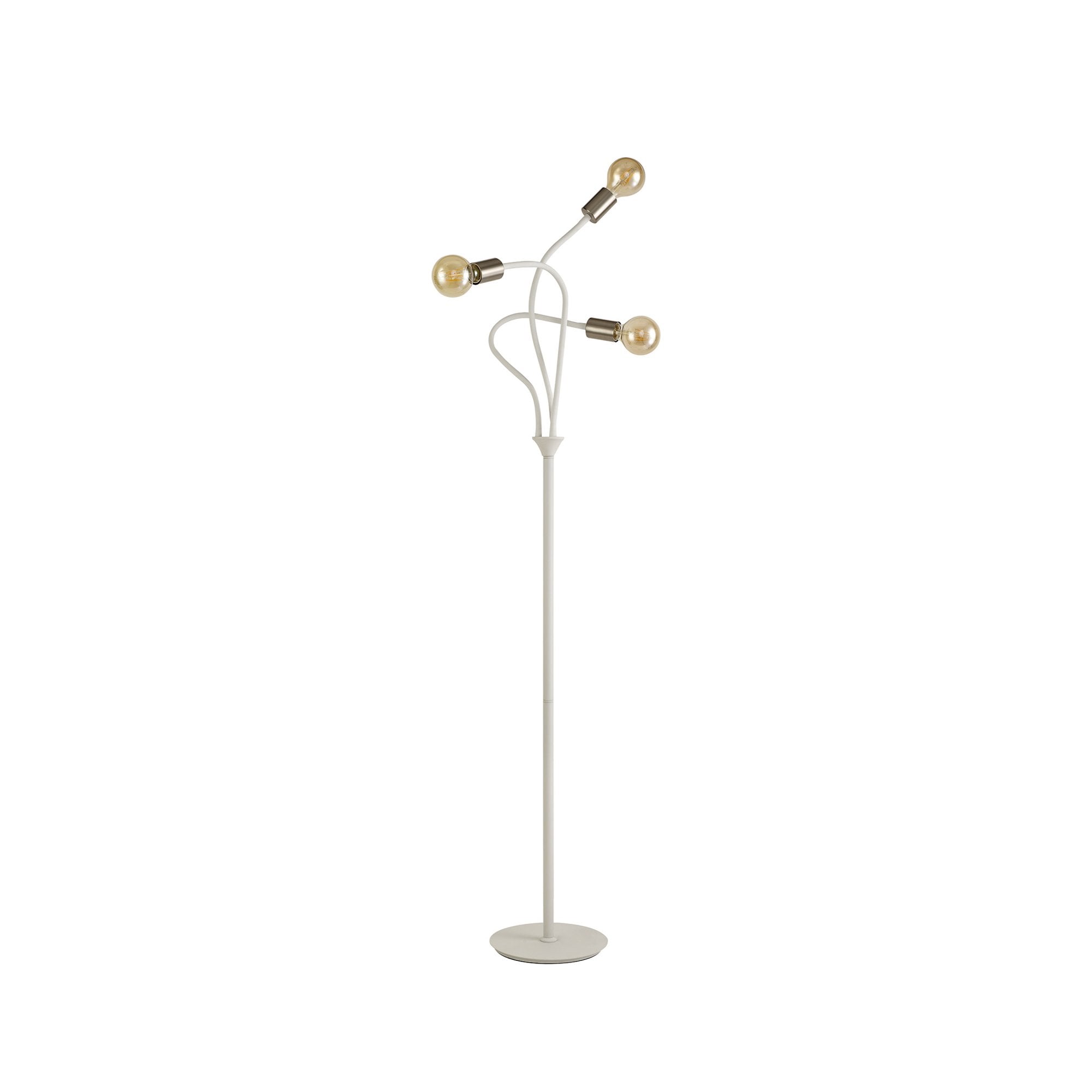 Fabula Hartwell 3 Light Flexible Floor Lamp - Satin White & Satin Nickel