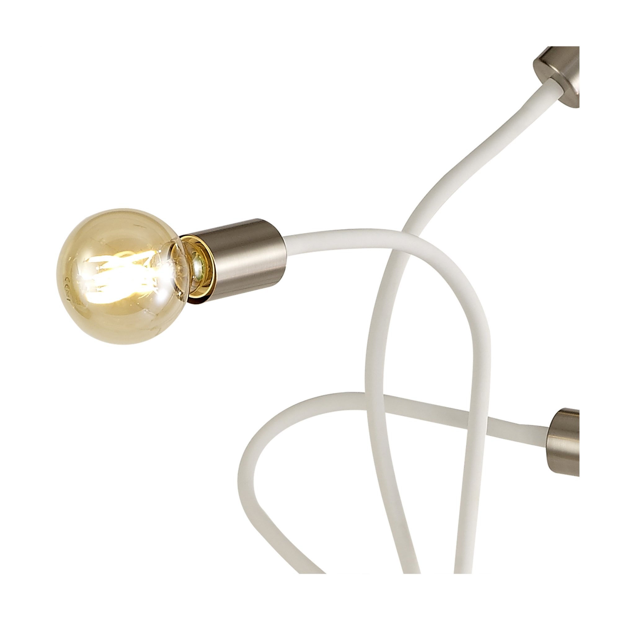 Fabula Hartwell 3 Light Flexible Floor Lamp - Satin White & Satin Nickel