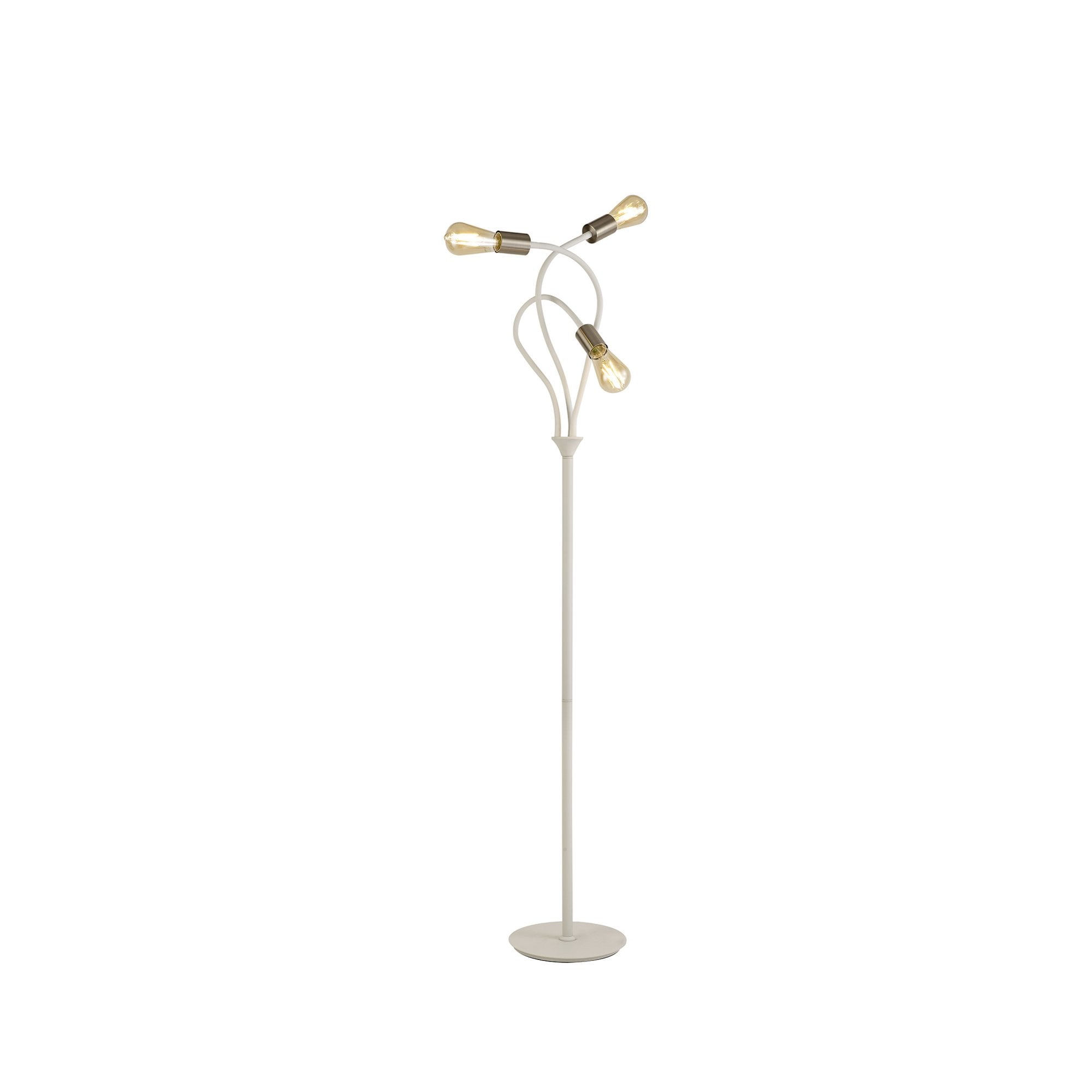 Fabula Hartwell 3 Light Flexible Floor Lamp - Satin White & Satin Nickel
