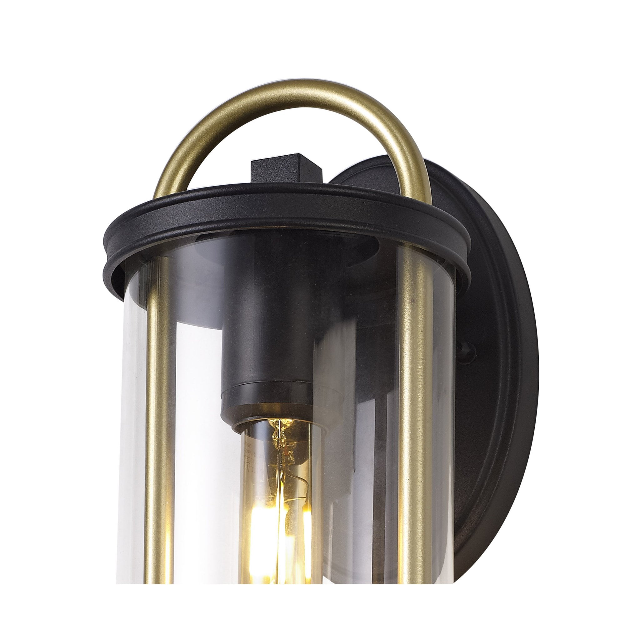 Fabula Harman Small Single Wall Lamp - Black, Gold & Clear Glass - IP54