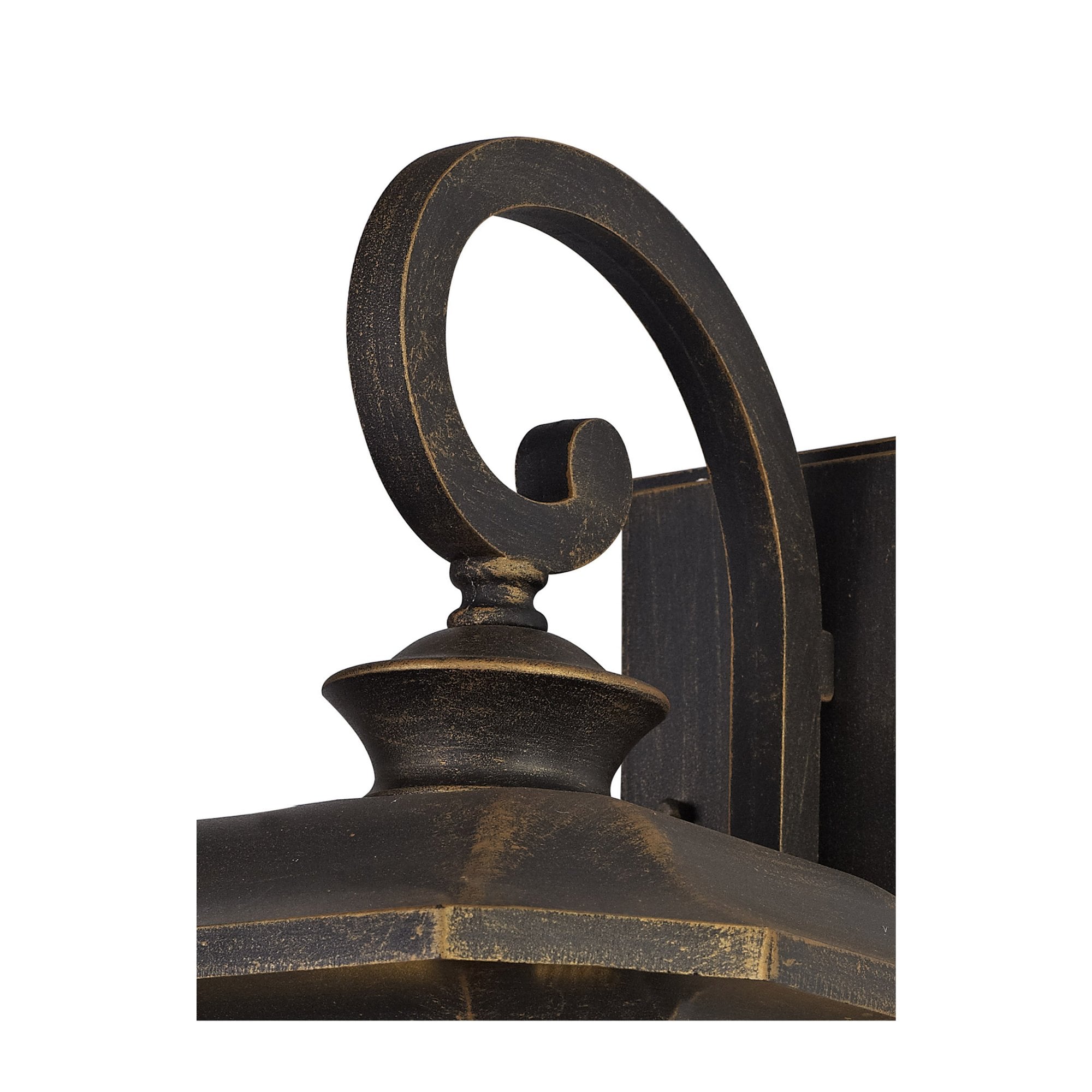 Fabula Highstone Large Single Wall Lamp - Brushed Black Gold & Seeded Glass - IP54