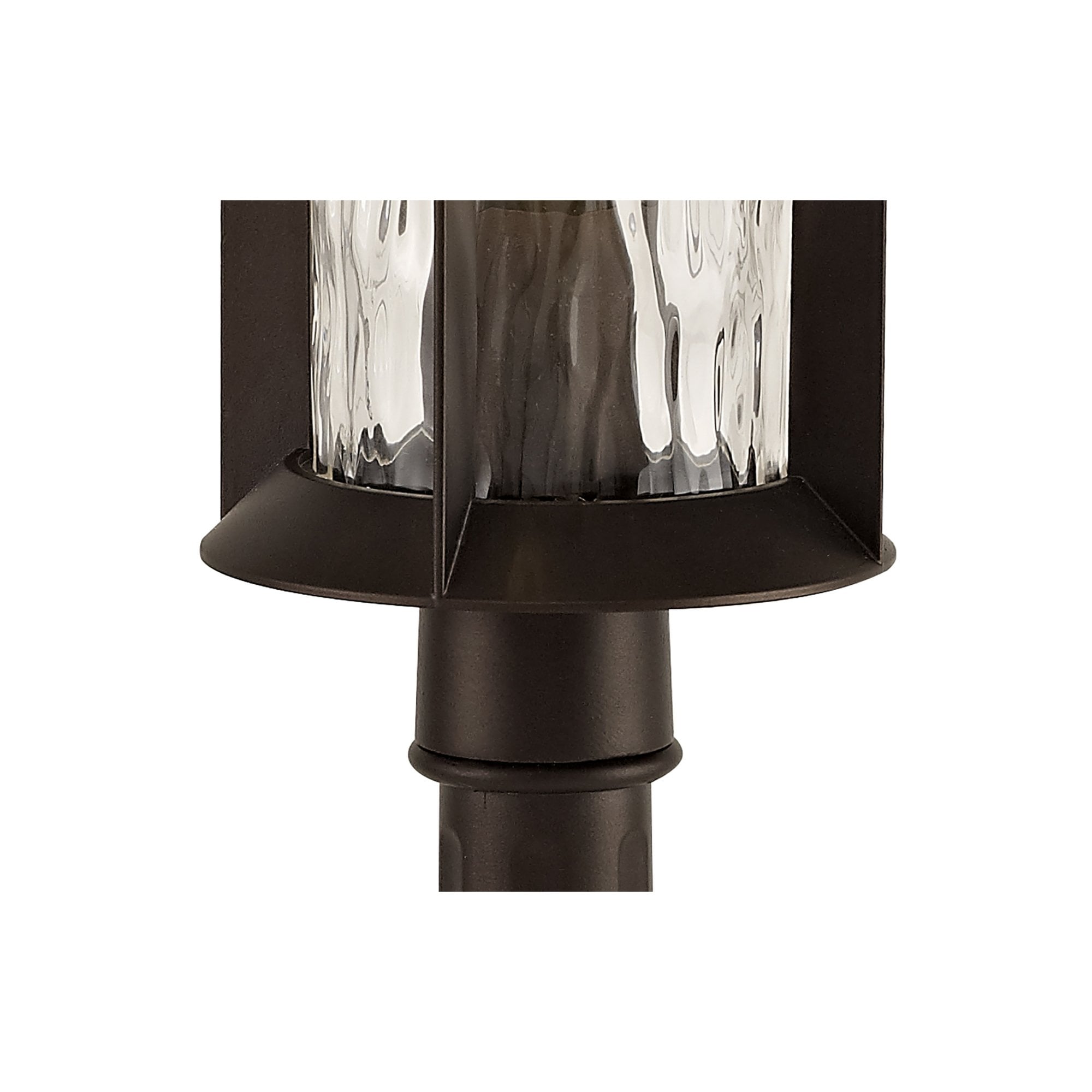 Fabula Bellamy Post Lamp - Antique Bronze & Clear Ripple Glass - IP54