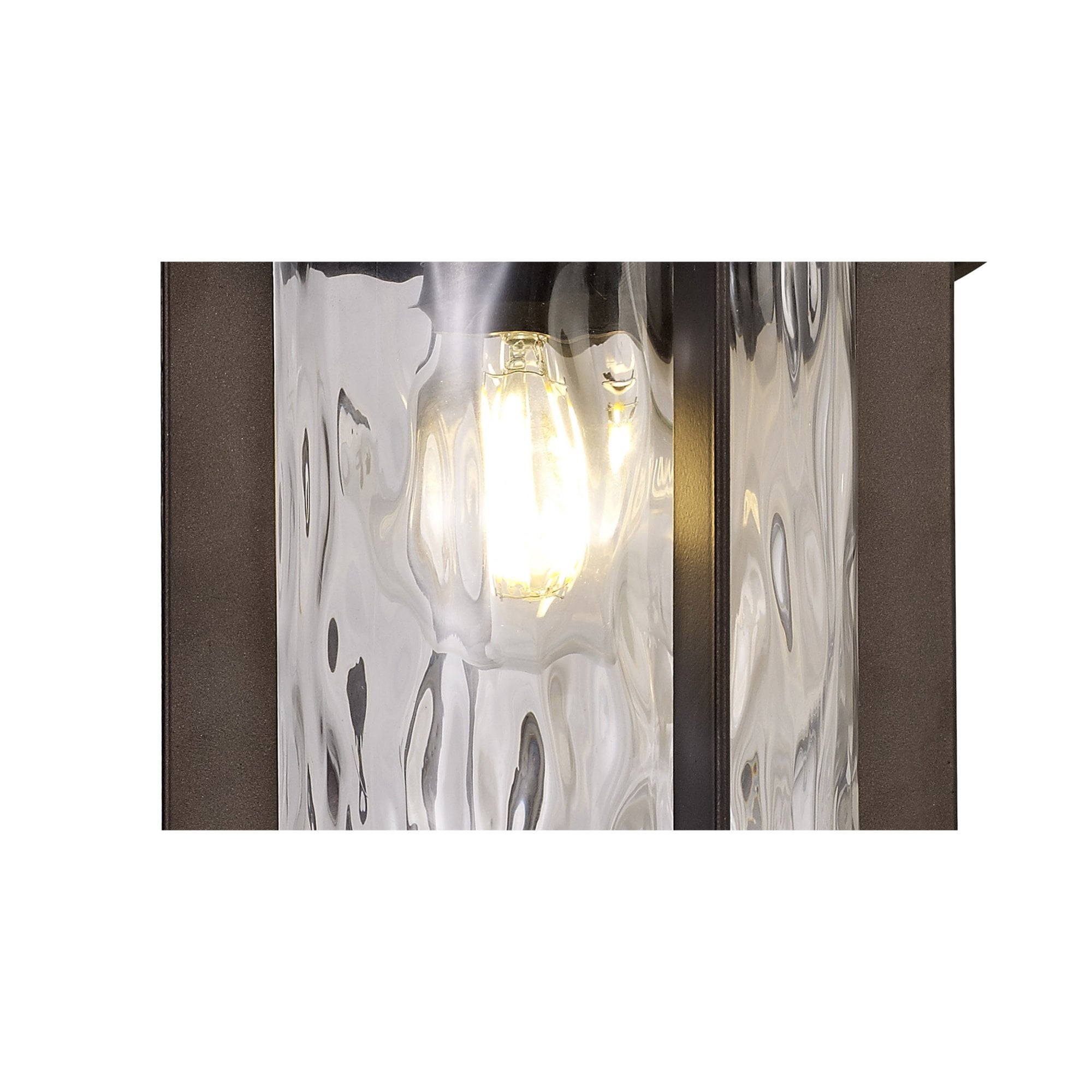 Fabula Bellamy Small Wall Lamp - Antique Bronze & Clear Ripple Glass - IP54