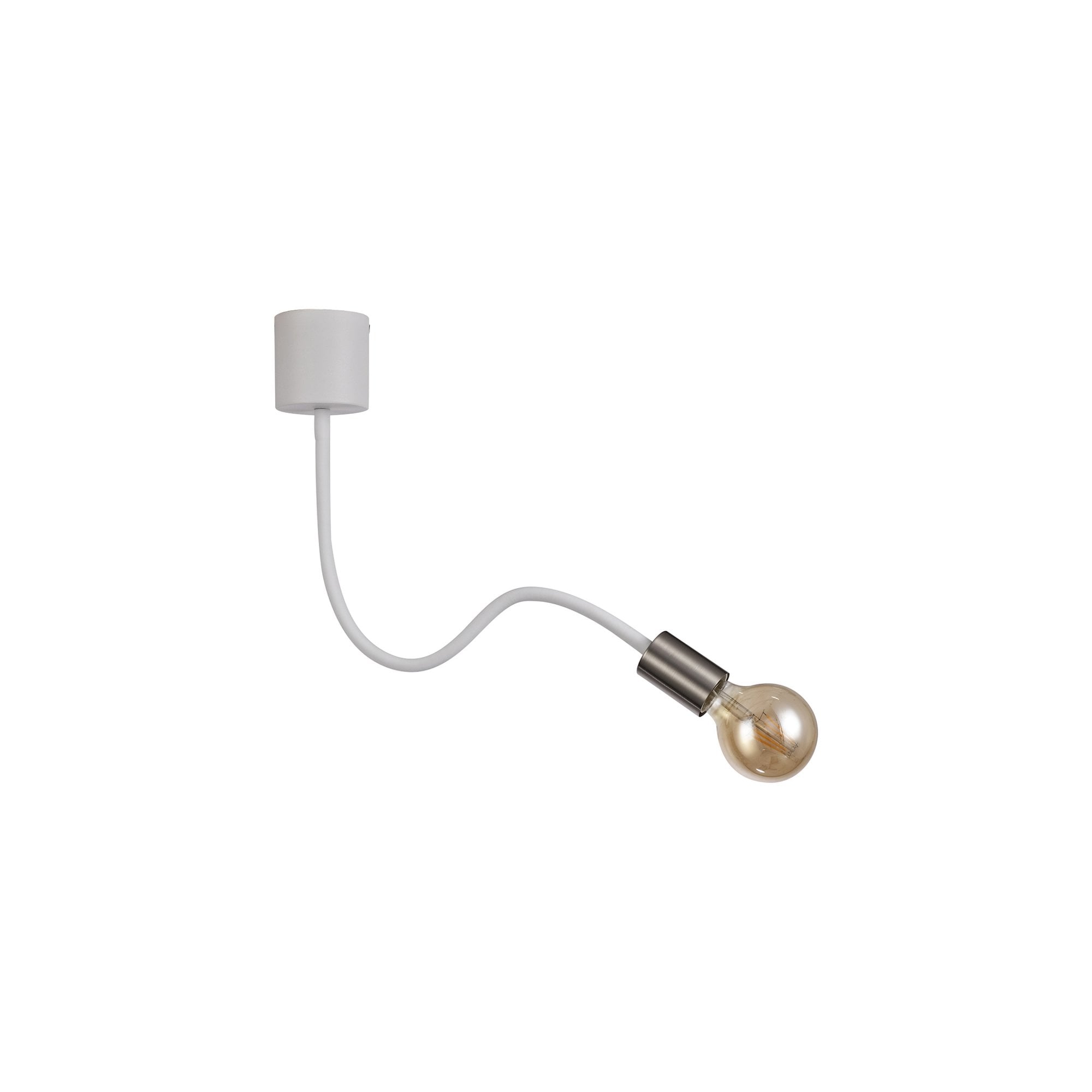 Fabula Hartwell Single Flexible Ceiling Light - Satin White & Satin Nickel