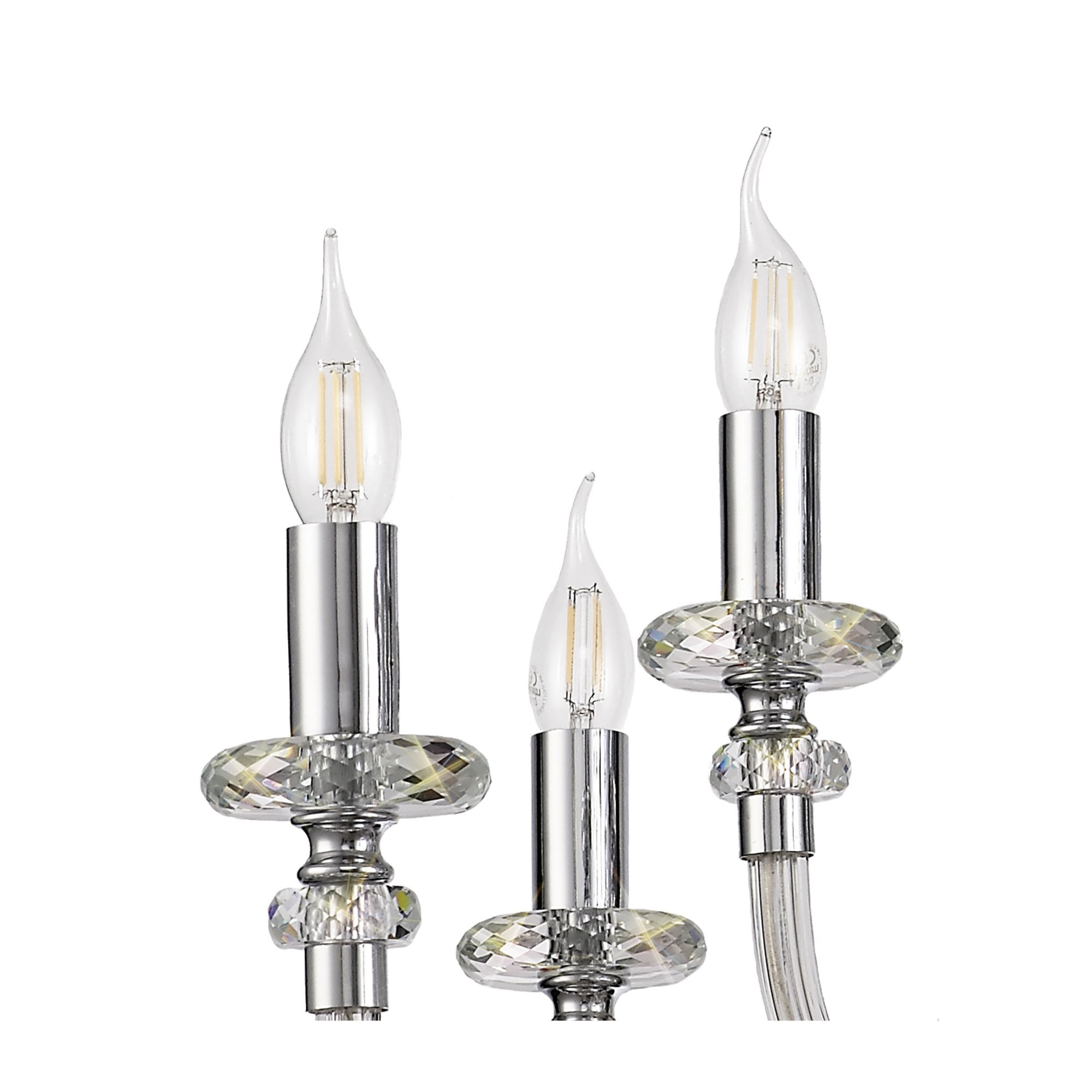 Fabula Hickman 12 Light Chandelier Pendant - Polished Chrome, Clear Glass & Crystal