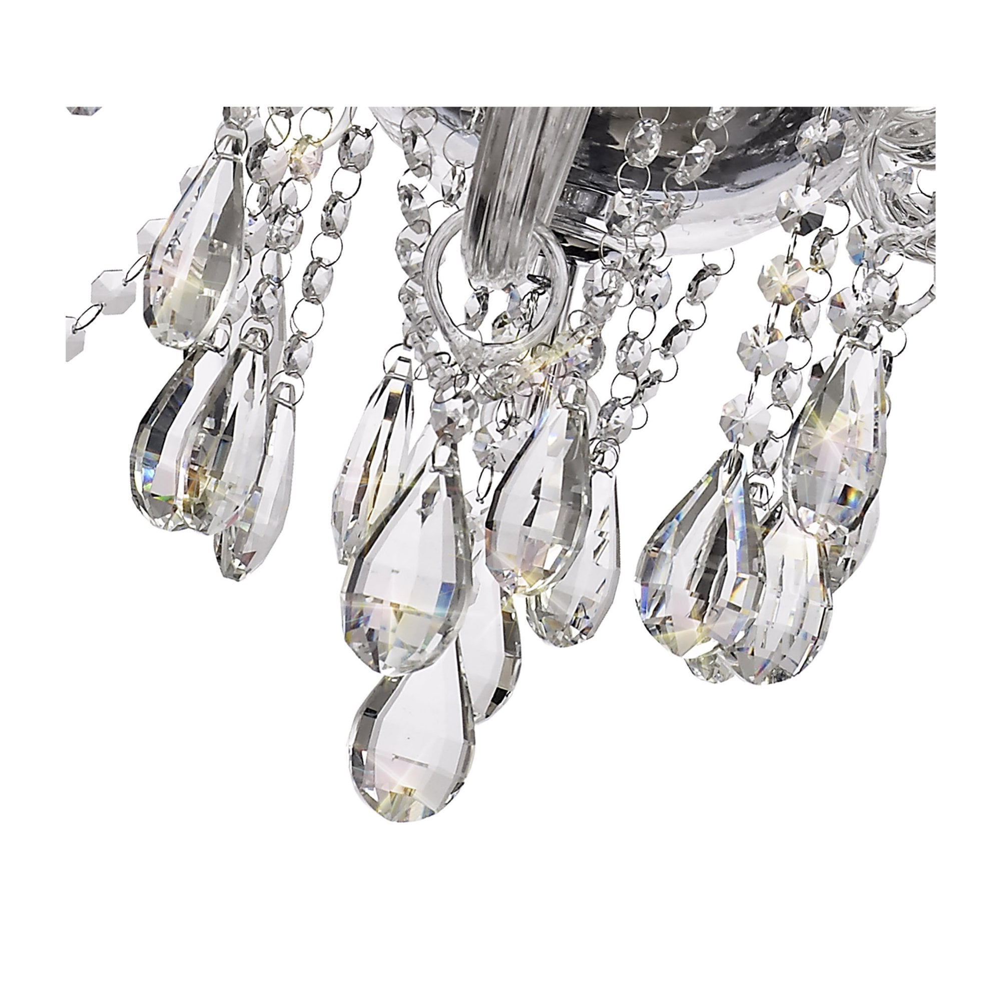 Fabula Hickman 12 Light Chandelier Pendant - Polished Chrome, Clear Glass & Crystal