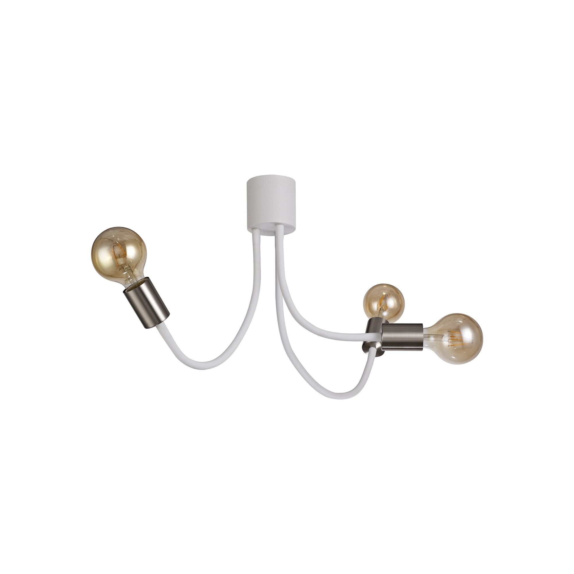 Fabula Hartwell 3 Light Flexible Ceiling Light - Satin White & Satin Nickel