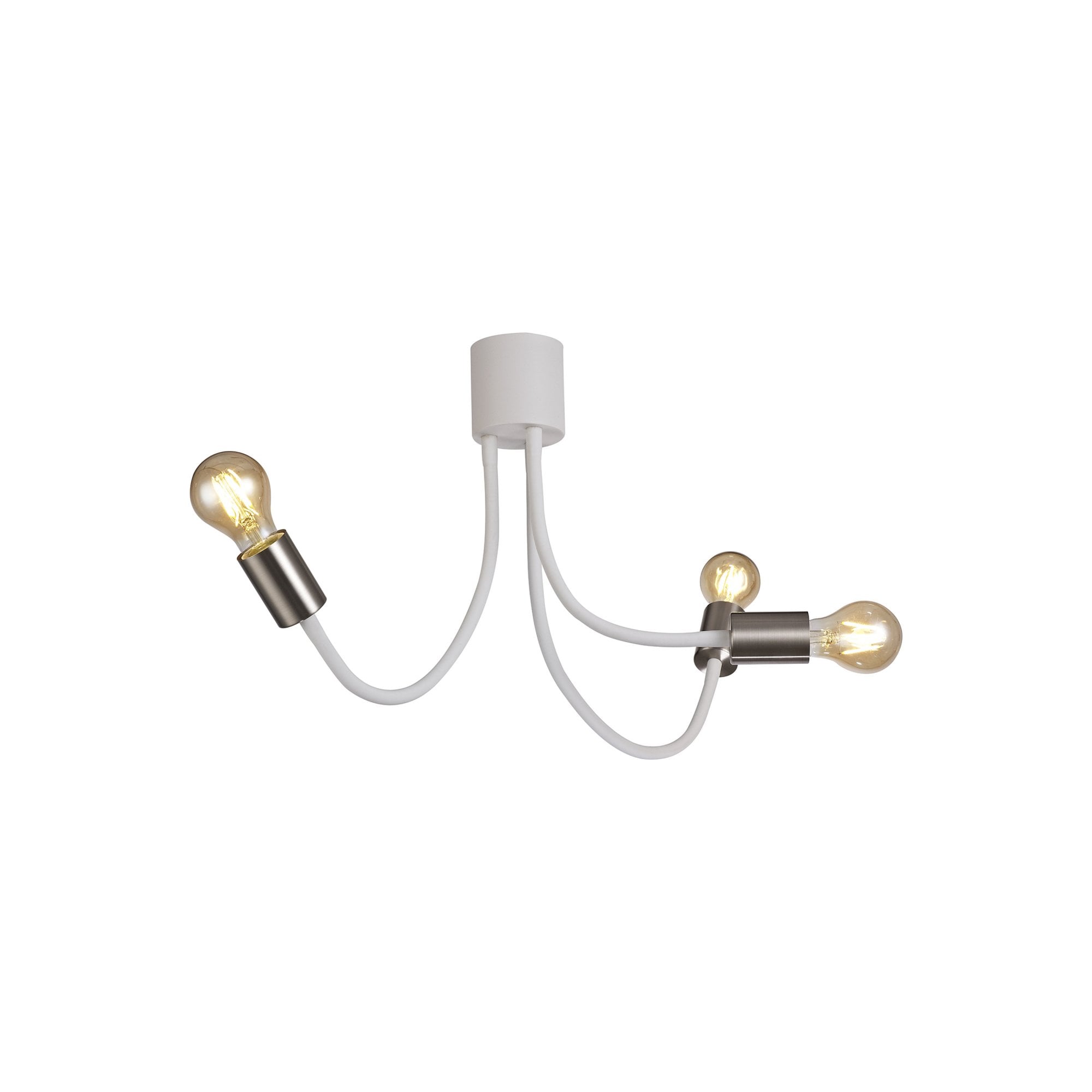 Fabula Hartwell 3 Light Flexible Ceiling Light - Satin White & Satin Nickel