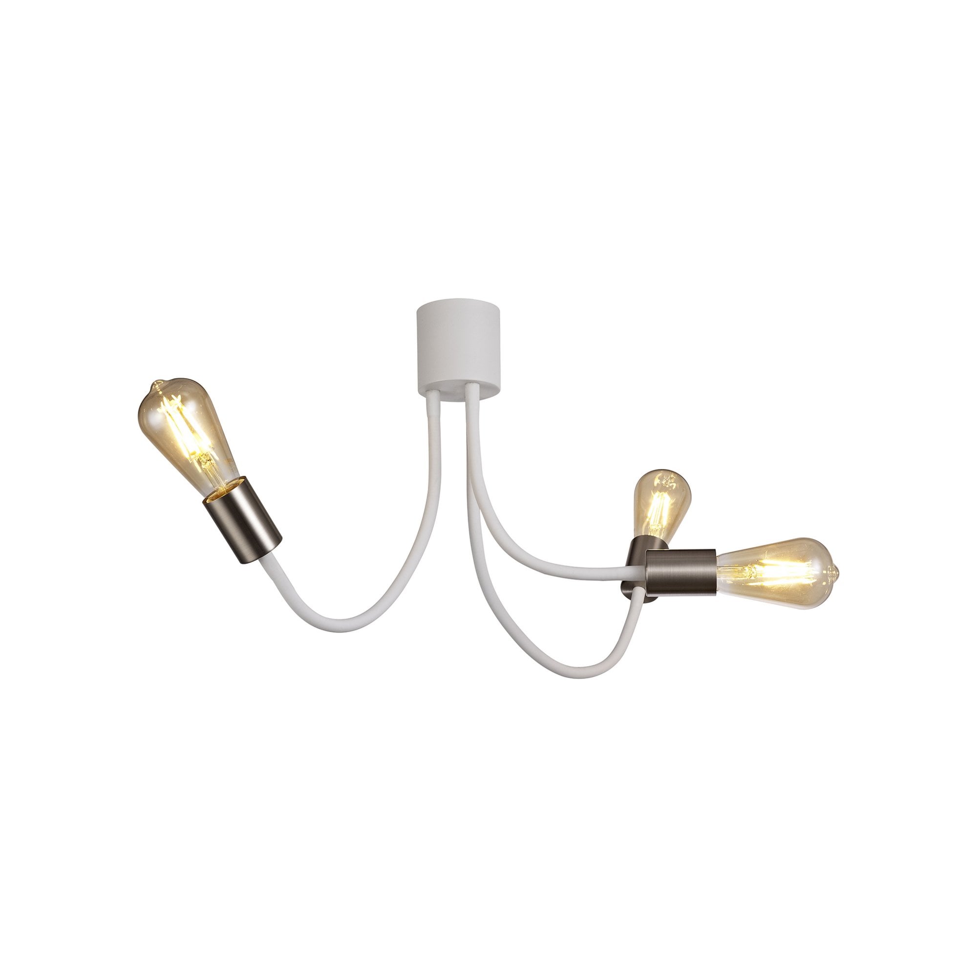 Fabula Hartwell 3 Light Flexible Ceiling Light - Satin White & Satin Nickel