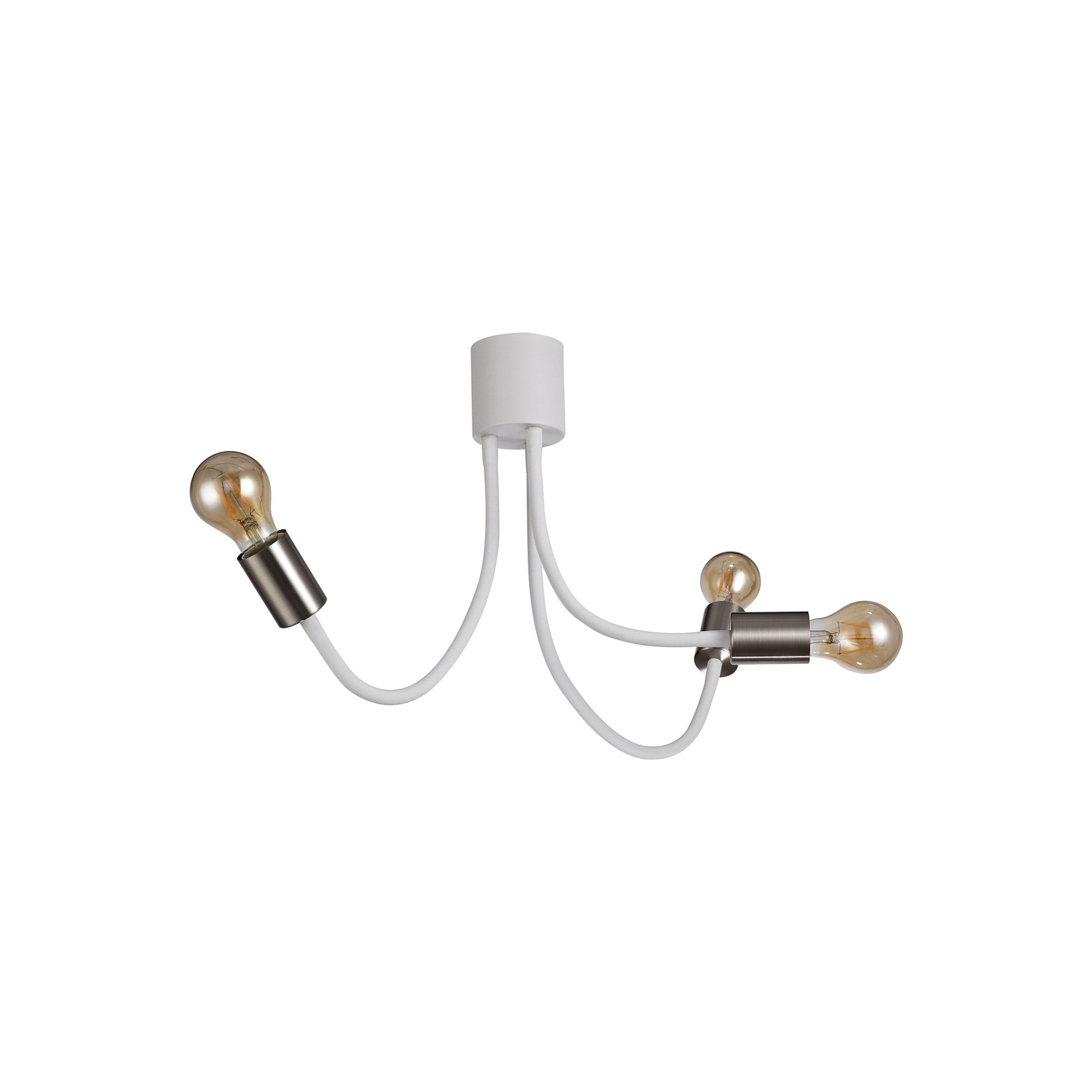 Fabula Hartwell 3 Light Flexible Ceiling Light - Satin White & Satin Nickel