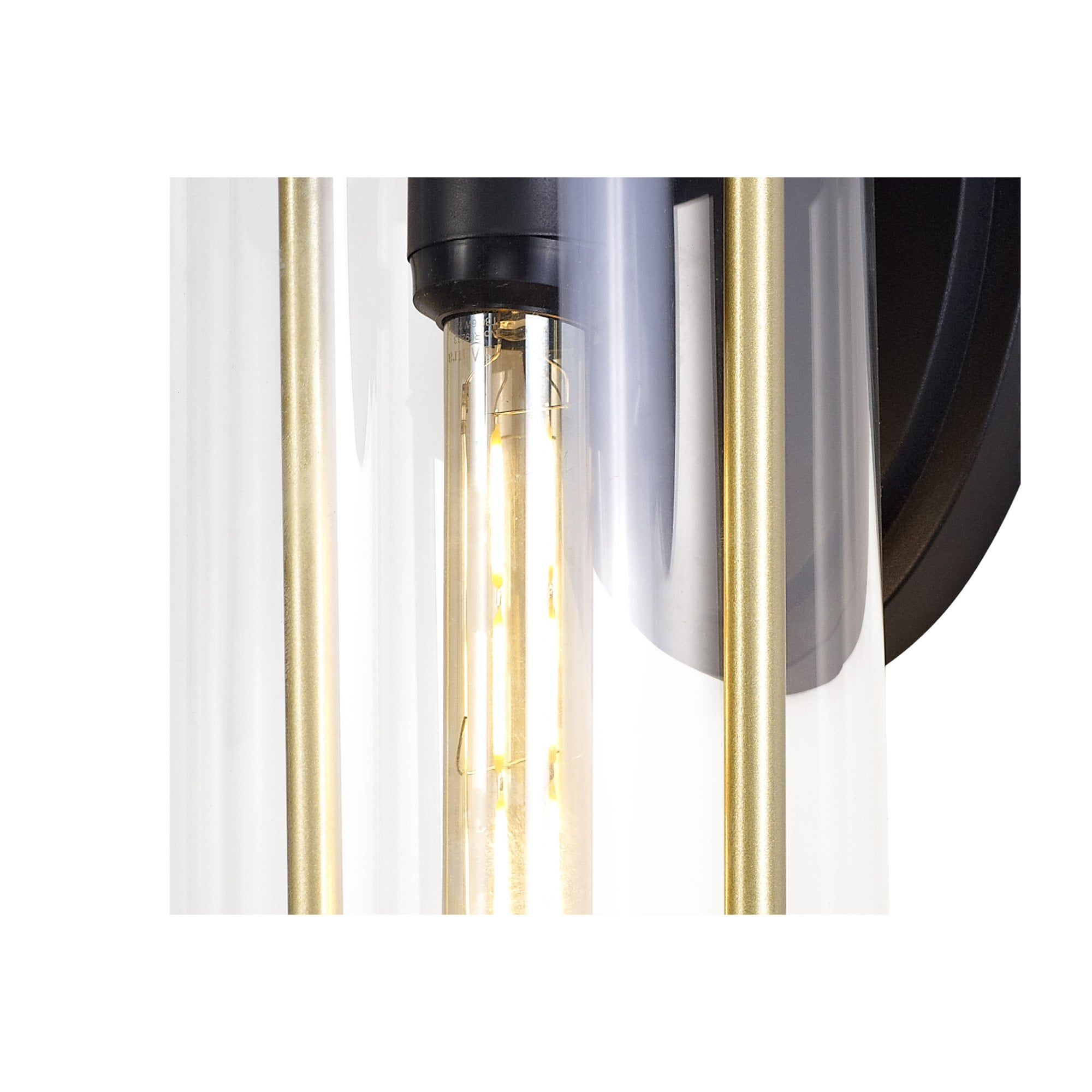 Fabula Harman Large Single Wall Lamp - Black, Gold & Clear Glass - IP54