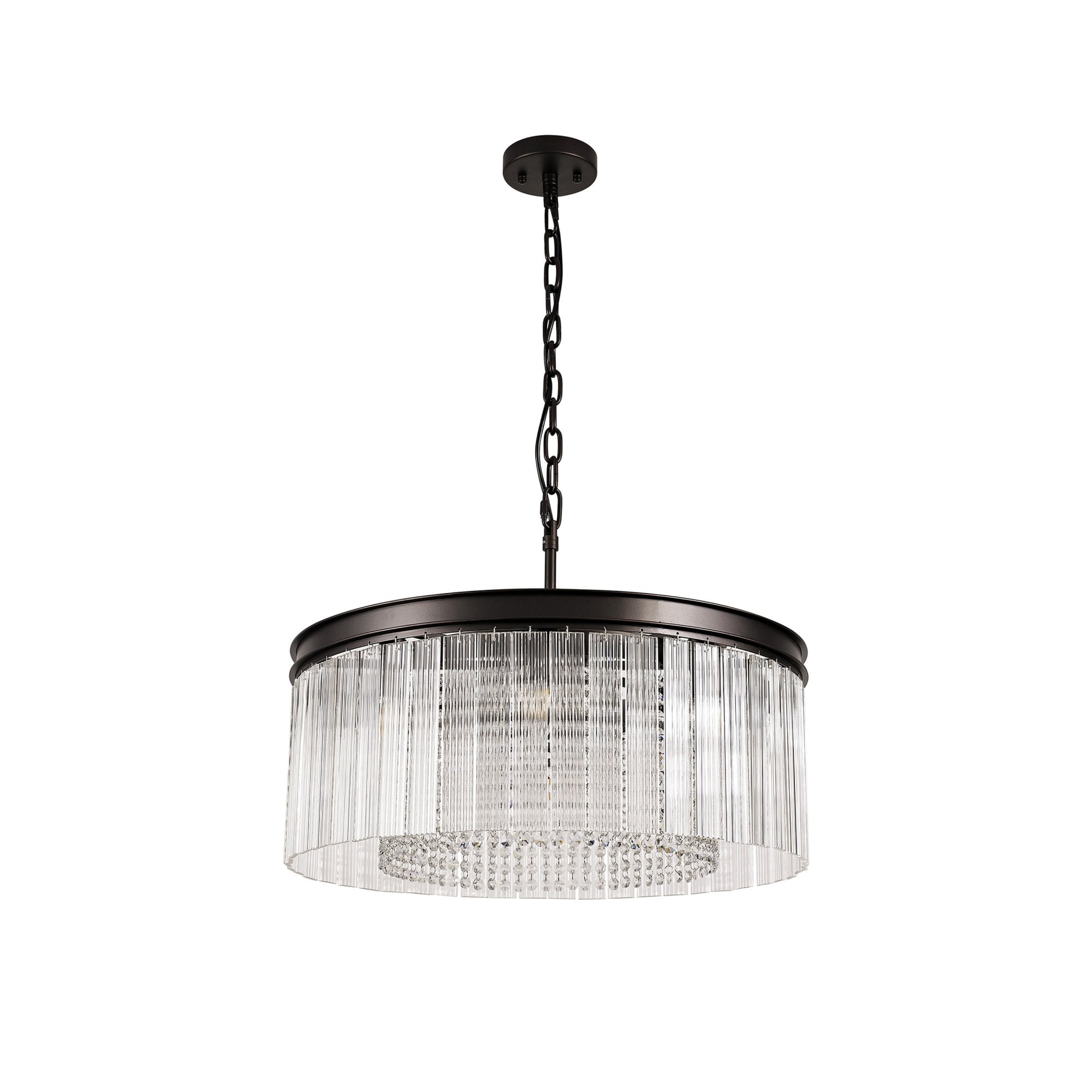 Fabula Malford Medium 8 Light Round Semi-Flush/Pendant - Brown Oxide