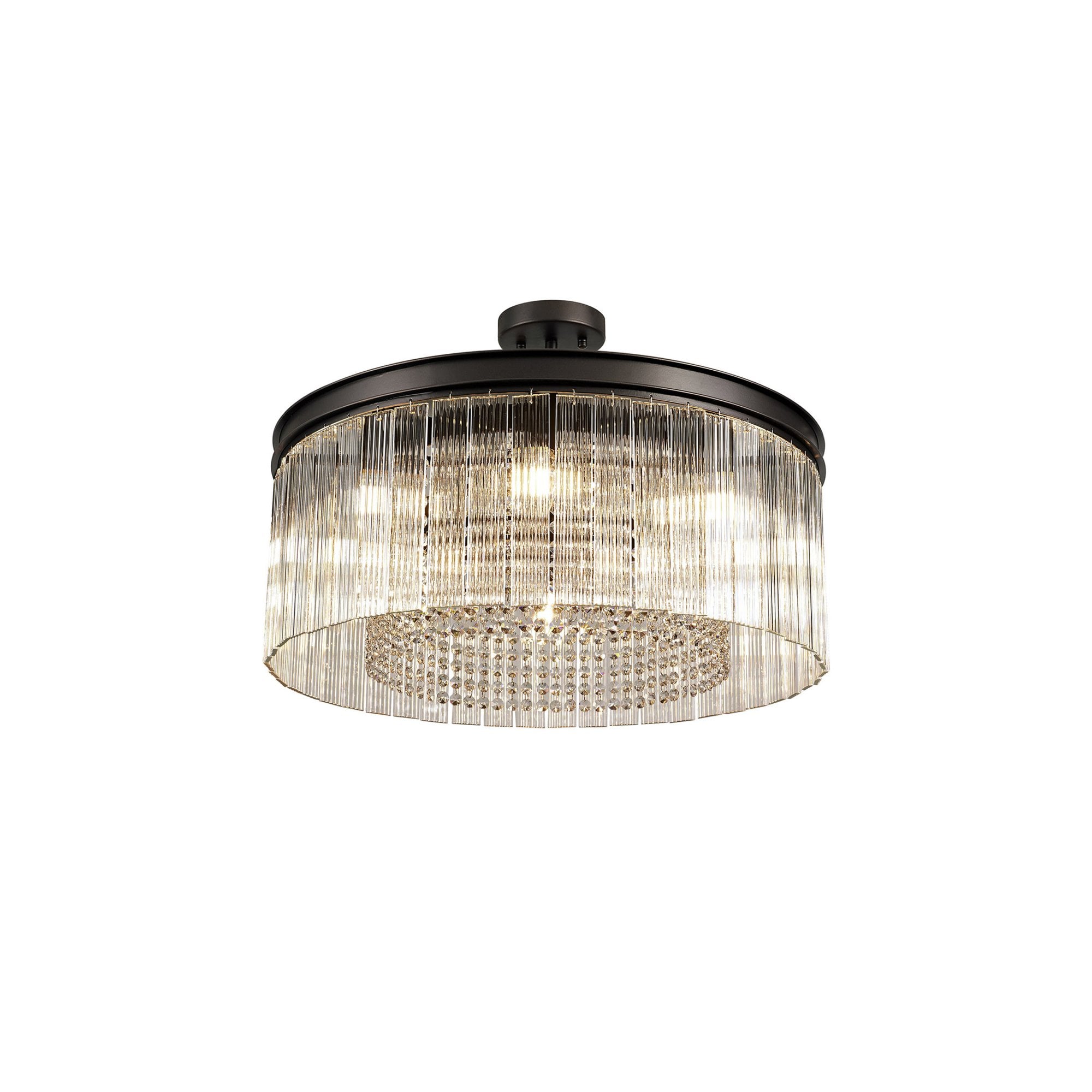 Fabula Malford Medium 8 Light Round Semi-Flush/Pendant - Brown Oxide