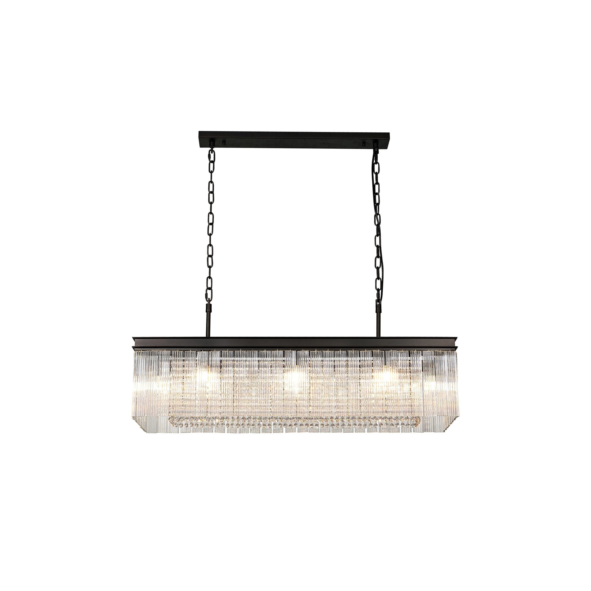 Fabula Malford 11 Light Rectangular Semi-Flush/Pendant - Brown Oxide