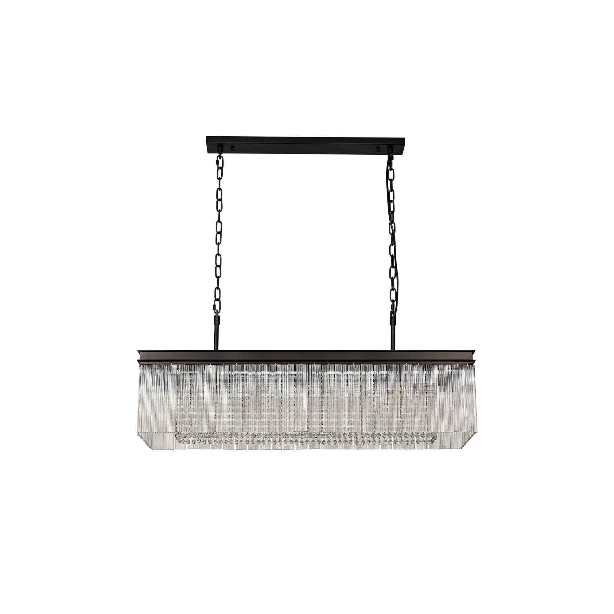 Fabula Malford 11 Light Rectangular Semi-Flush/Pendant - Brown Oxide