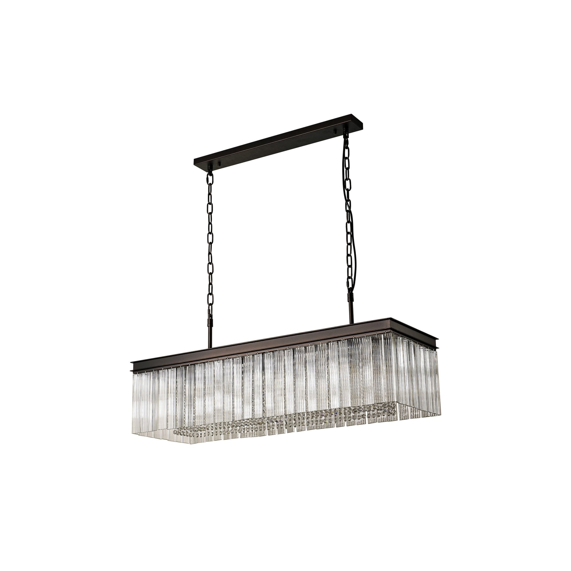 Fabula Malford 11 Light Rectangular Semi-Flush/Pendant - Brown Oxide