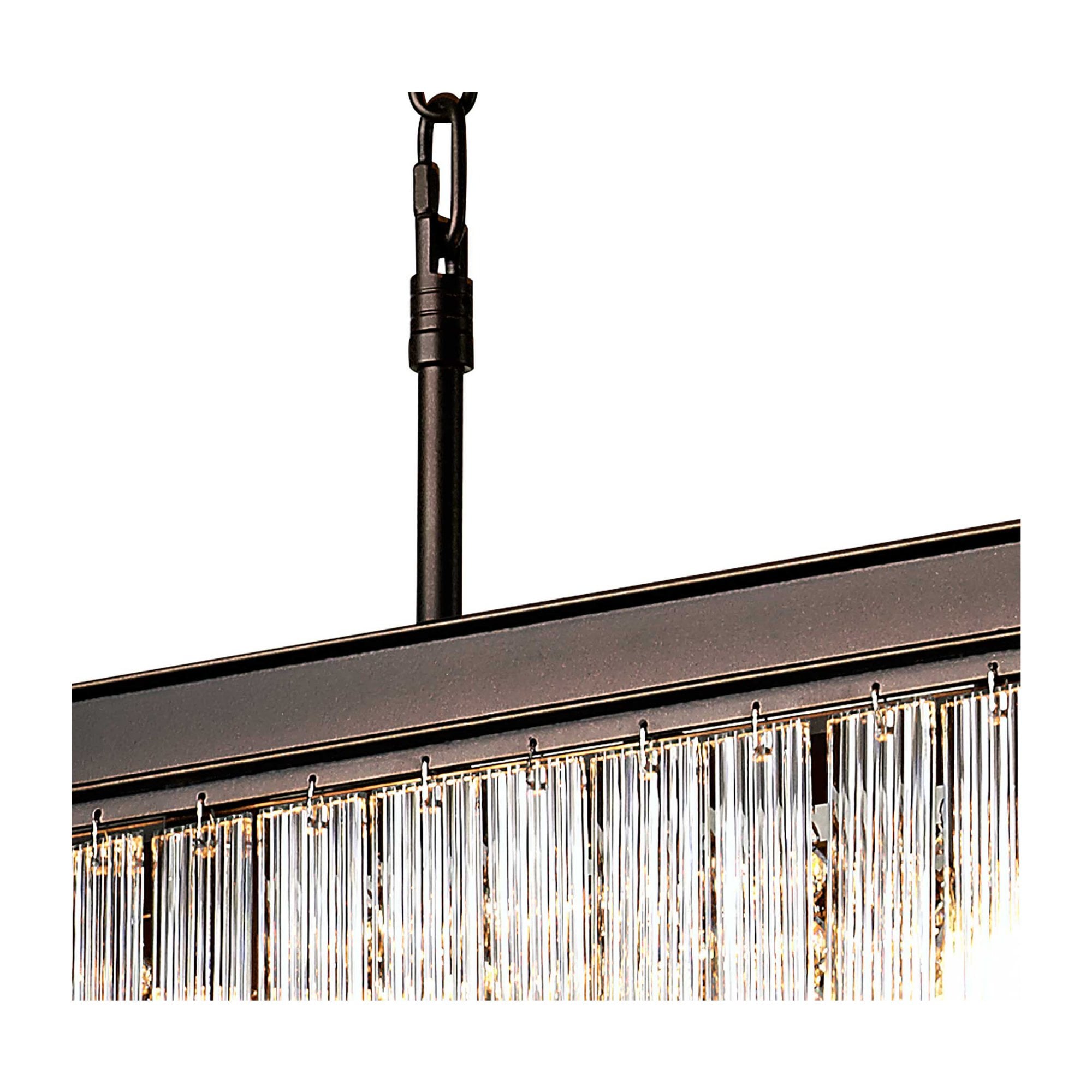 Fabula Malford 11 Light Rectangular Semi-Flush/Pendant - Brown Oxide