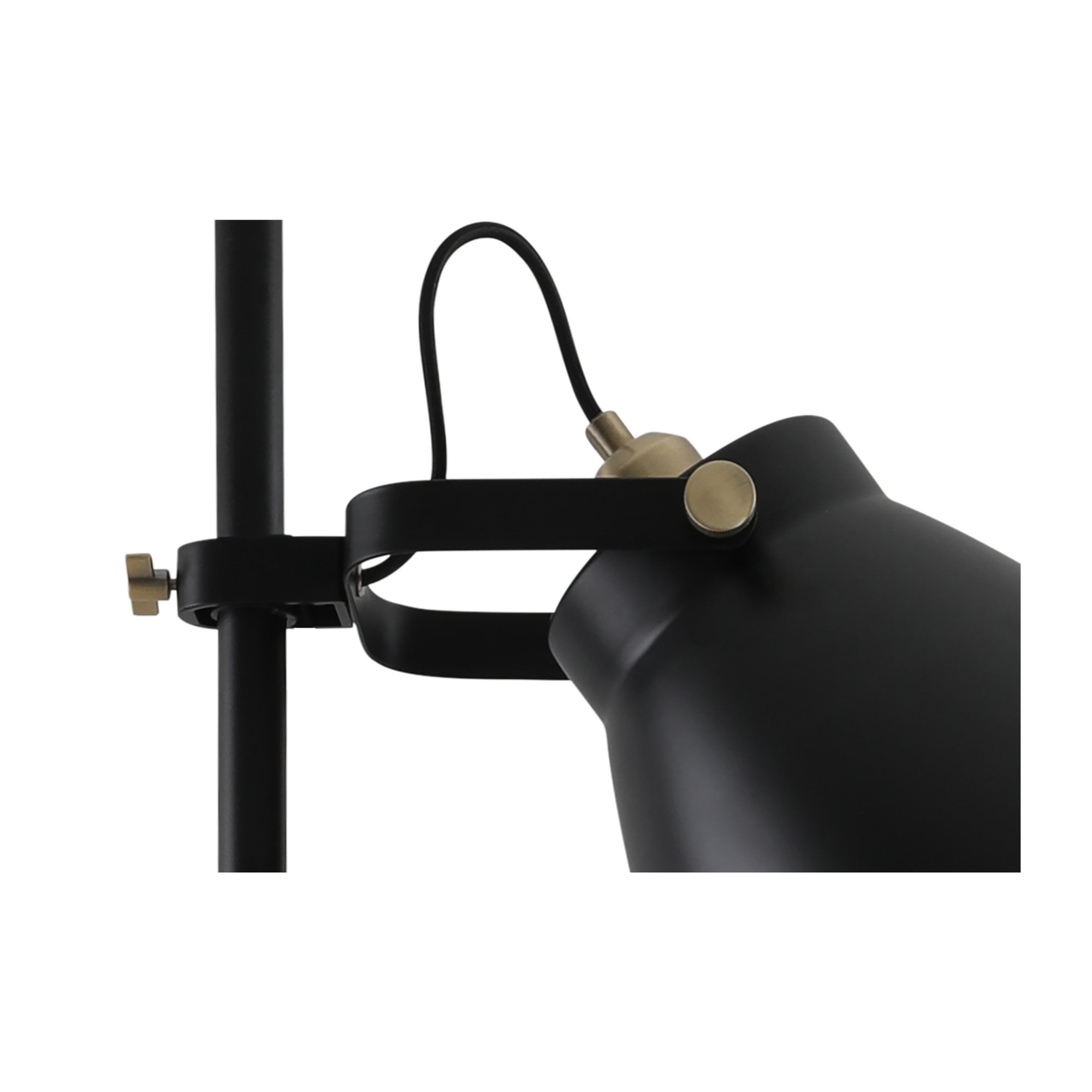 Fabula Leicester Single Adjustable Floor Lamp - Matt Black & Khaki