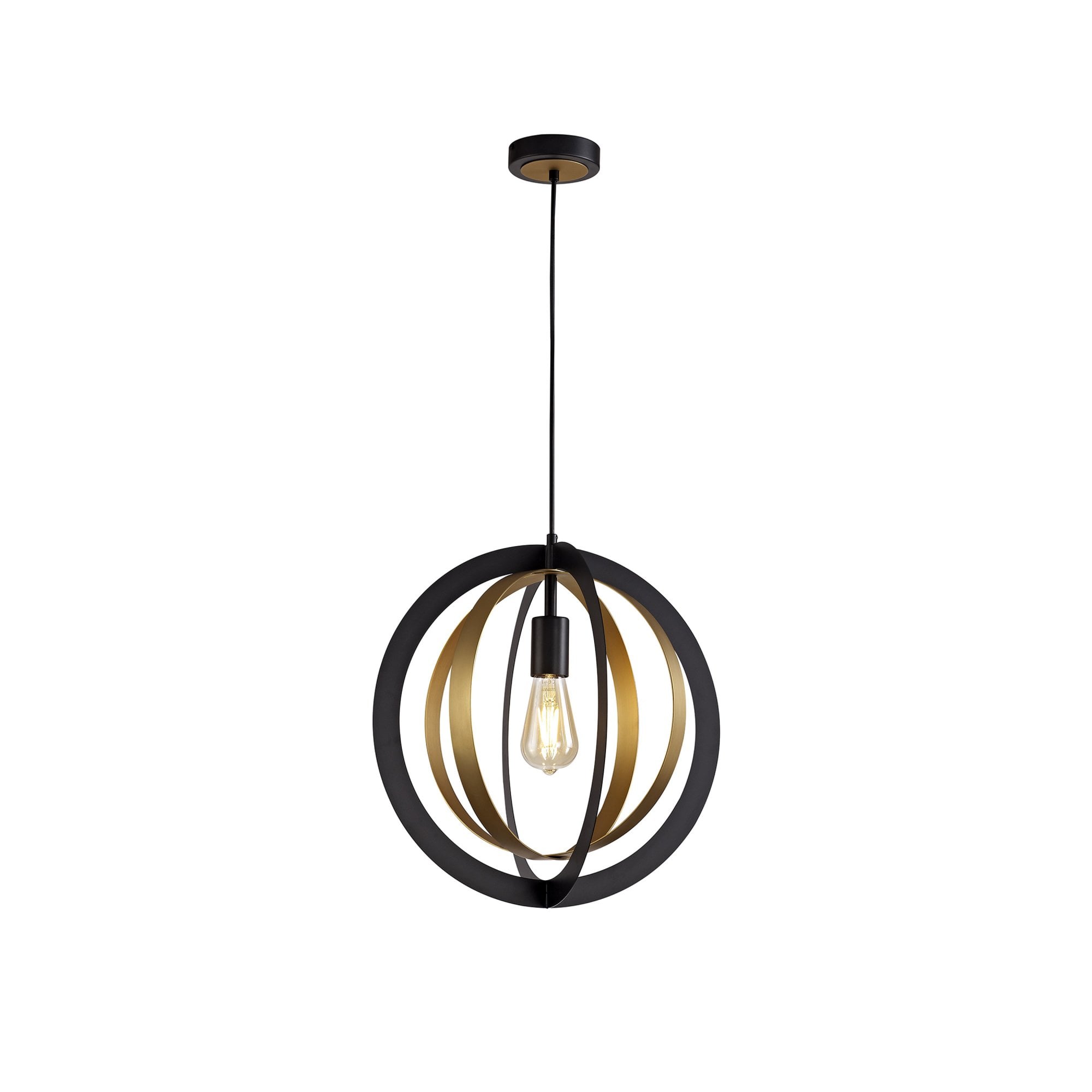Fabula Roydon Single Pendant - Black & Satin Gold