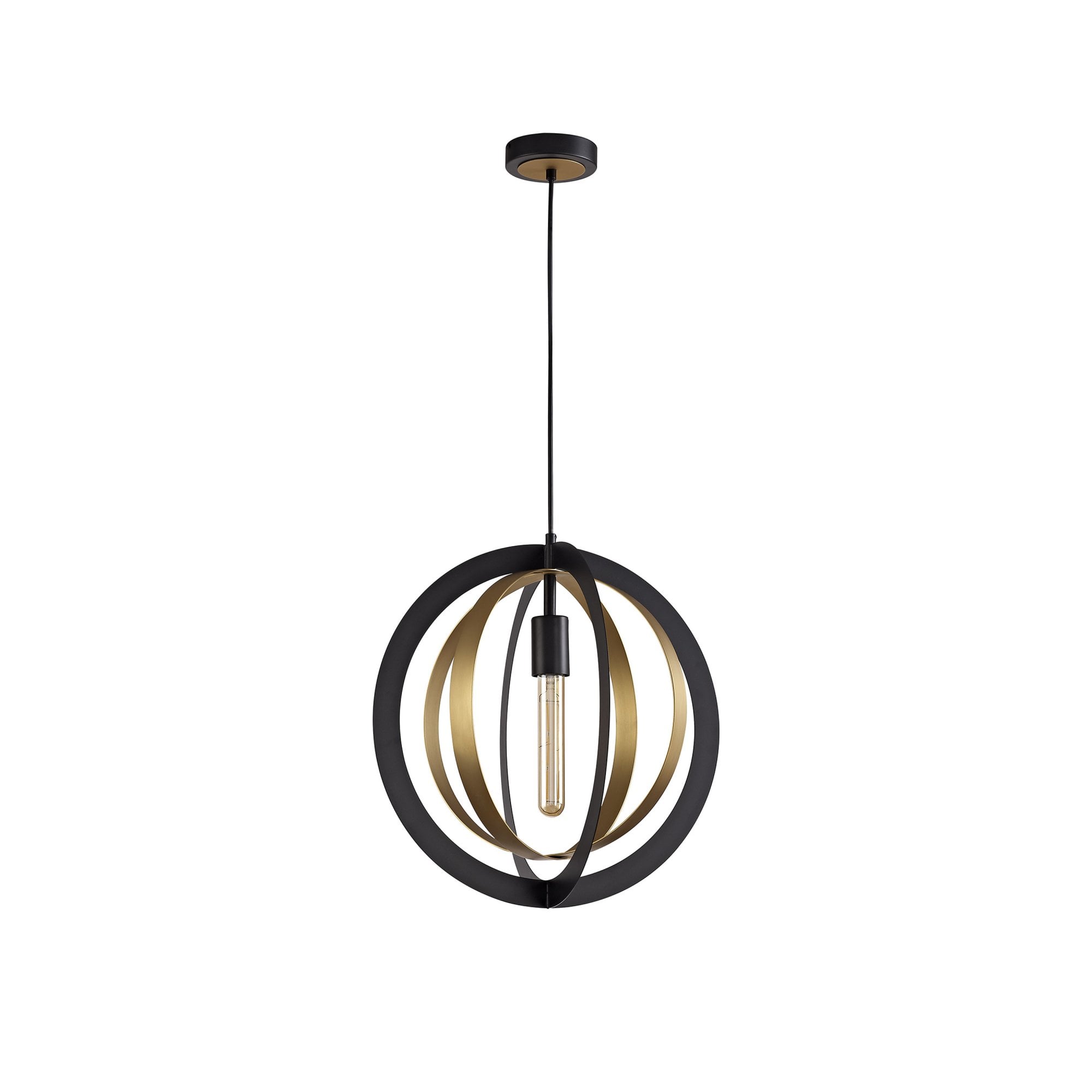 Fabula Roydon Single Pendant - Black & Satin Gold