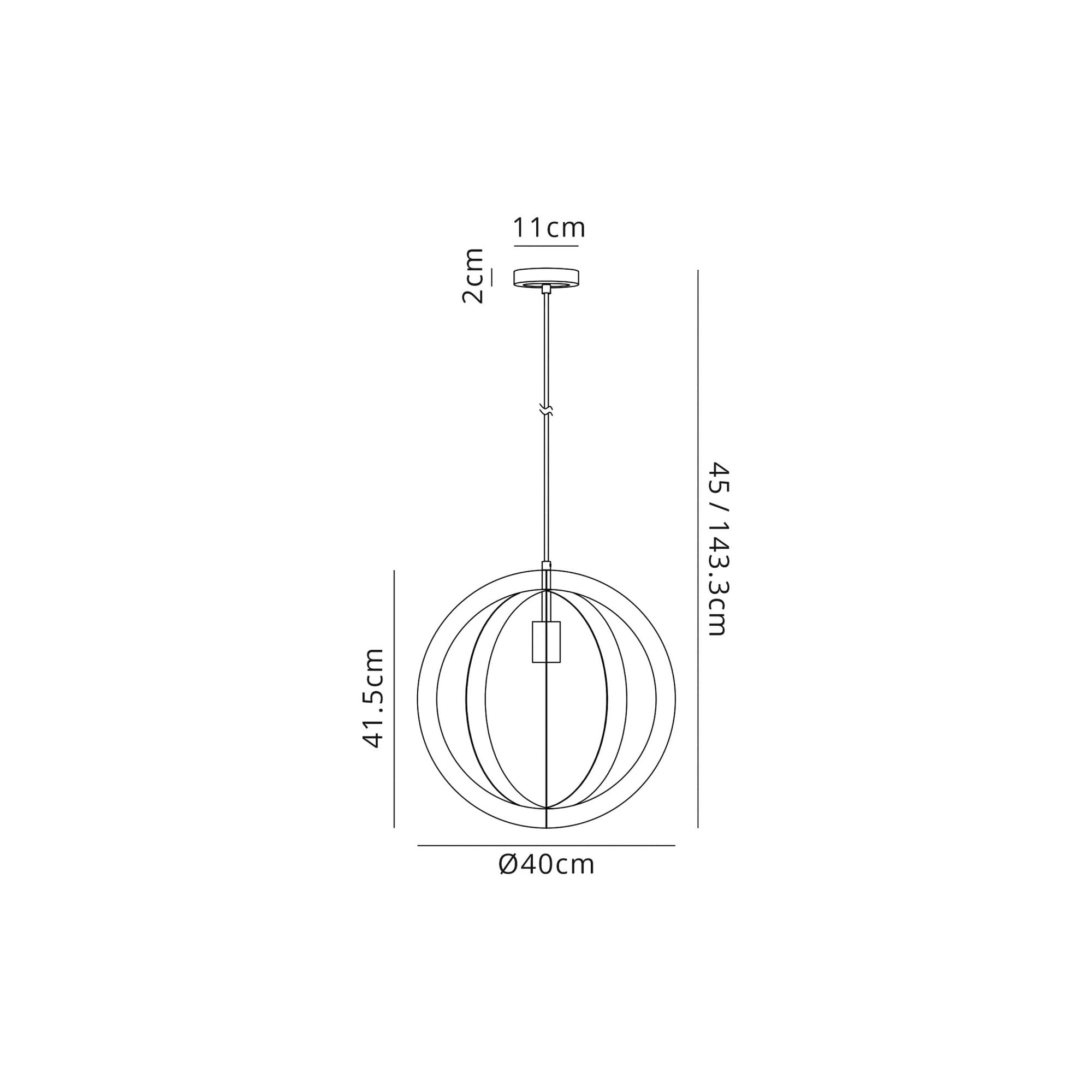 Fabula Roydon Single Pendant - Black & Satin Gold