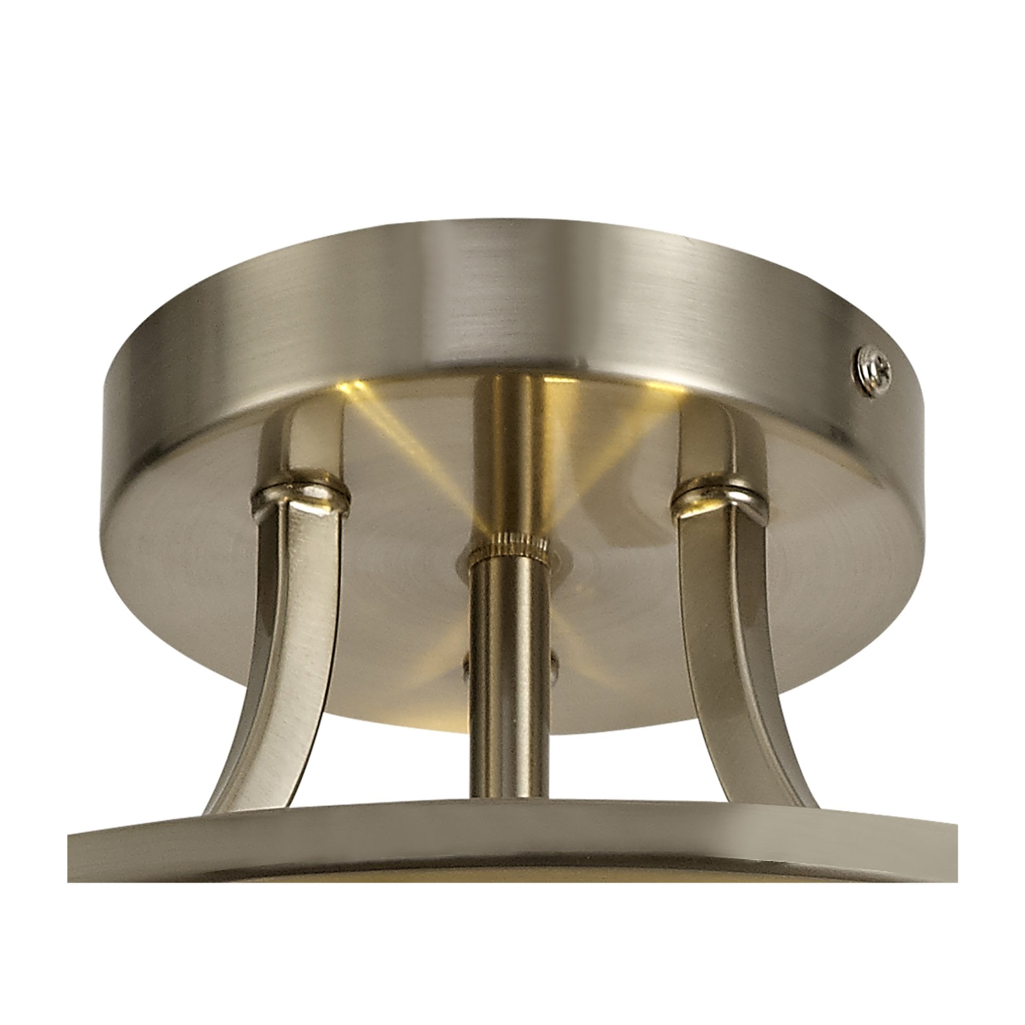 Fabula Rangers 3 Light Semi-Flush Light - Satin Nickel & Frosted Glass