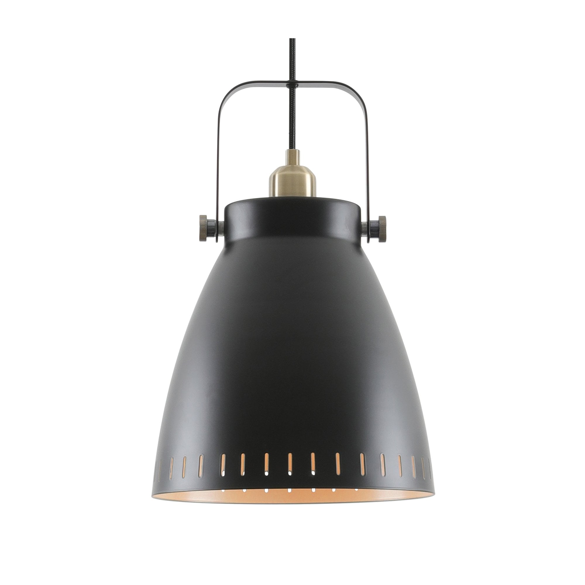 Fabula Leicester Large Single Pendant - Matt Black & Khaki
