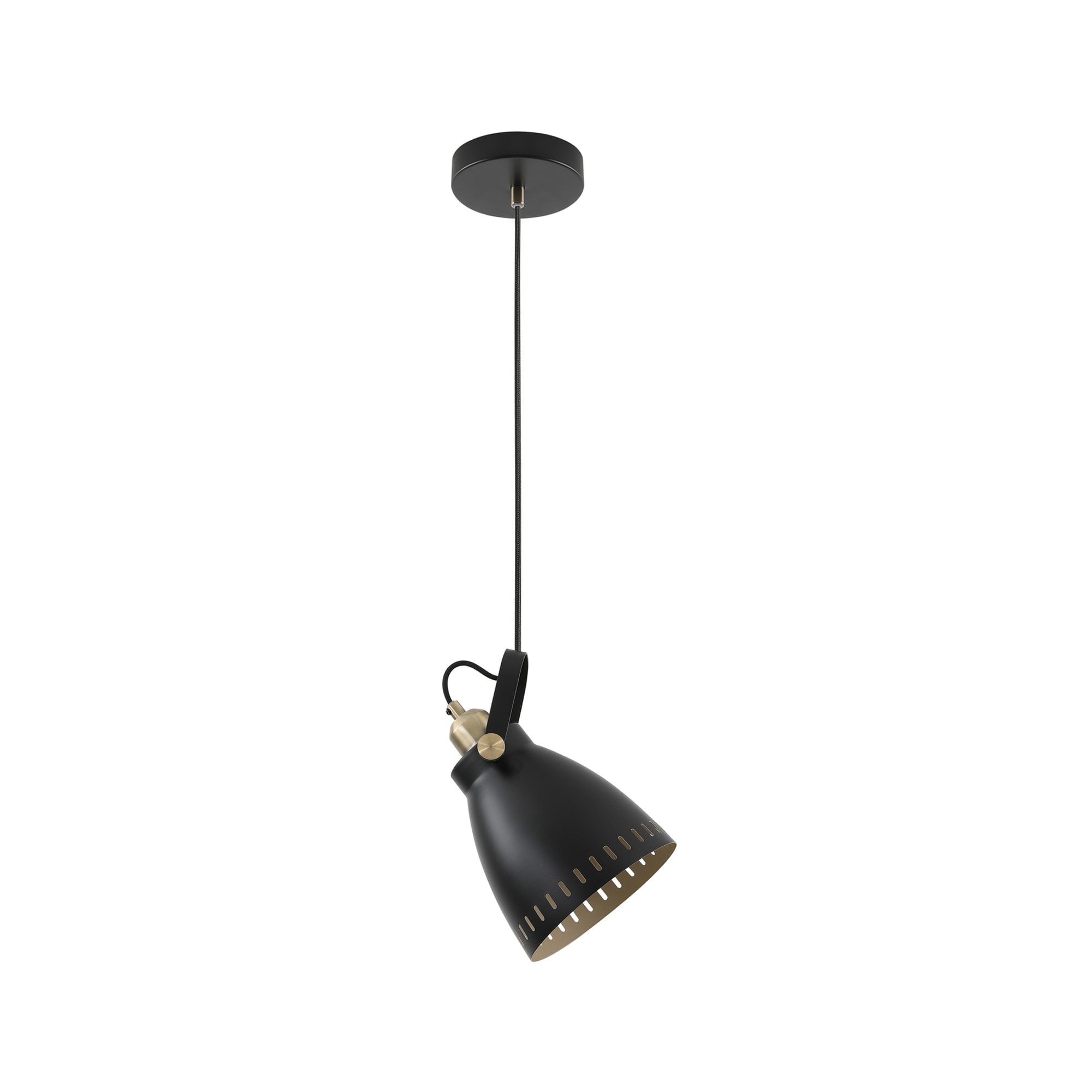 Fabula Leicester Small Single Pendant - Matt Black & Khaki